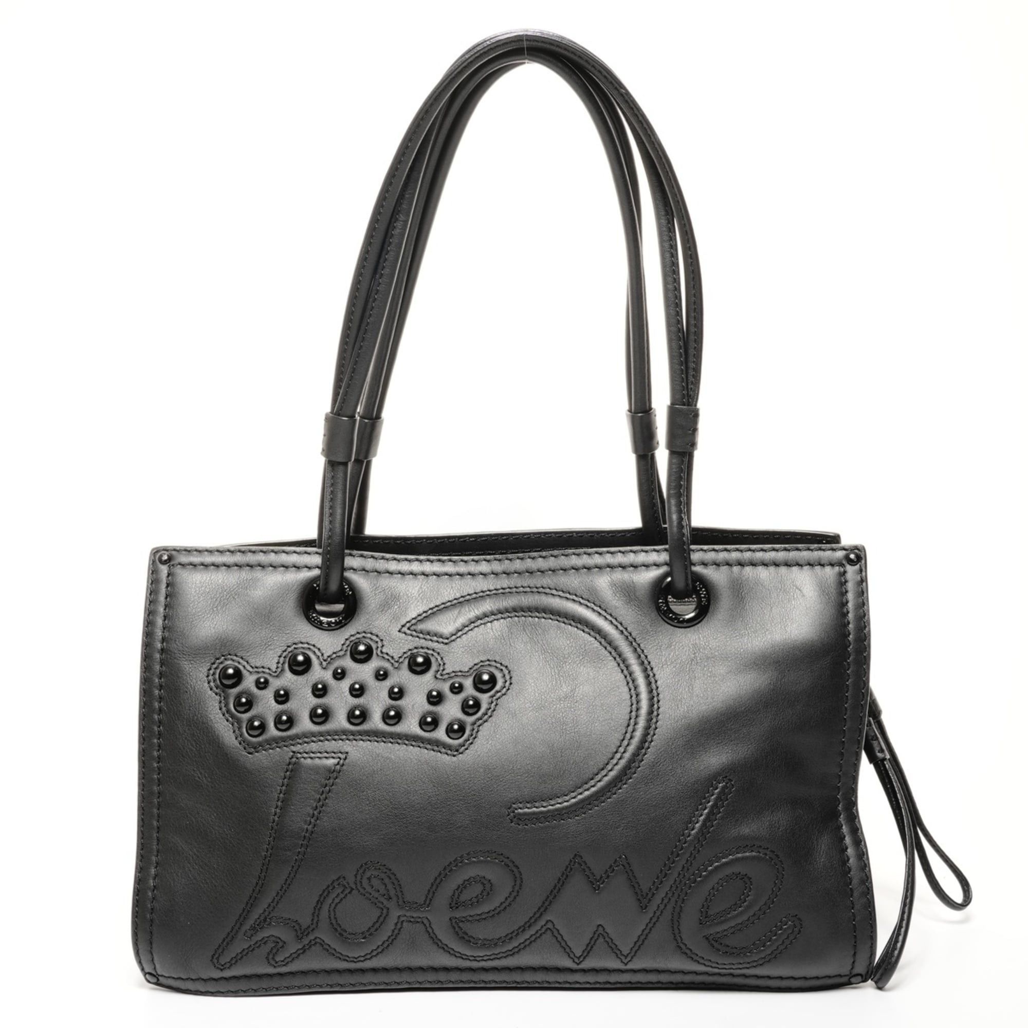 Loewe LOEWE logo leather tote bag shoulder black Size ONE SIZE - 1 Thumbnail