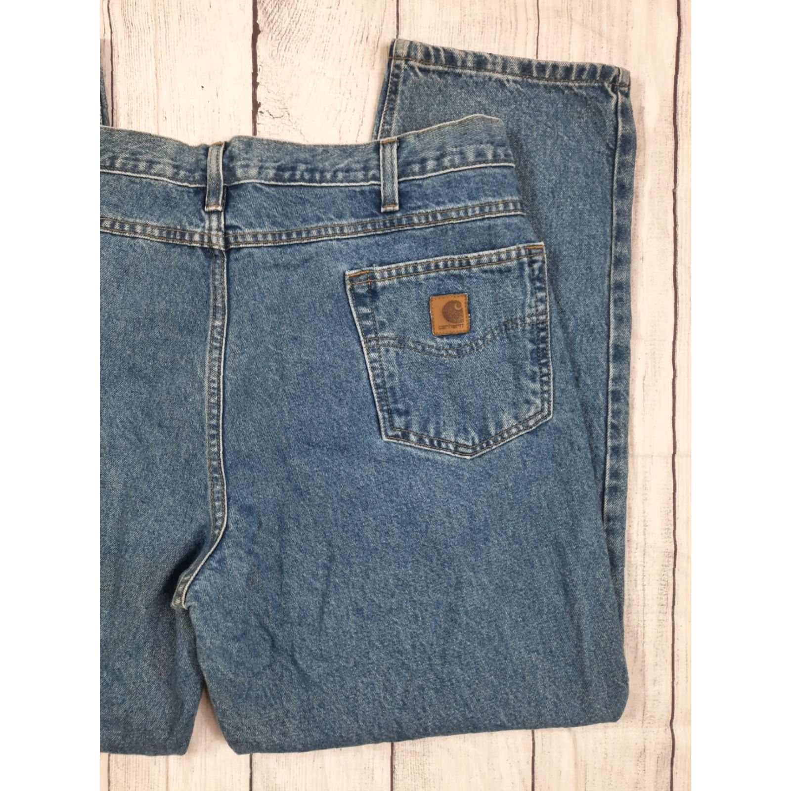 Carhartt VINTAGE Carhartt Men's Jeans Denim Blue 36 x 30 Traditional Fit 100% Cotton Workwear Straight Jeans Size US 36 / EU 52 - 6 Thumbnail