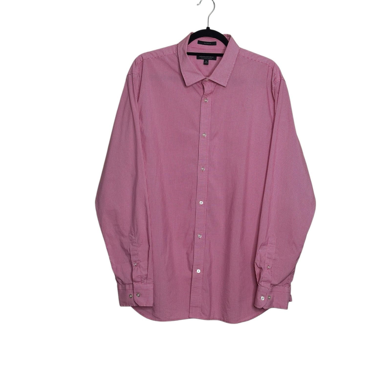Banana Republic Banana Republic red gingham slim flex casual shirt size XL Size US XL / EU 56 / 4 - 6 Thumbnail