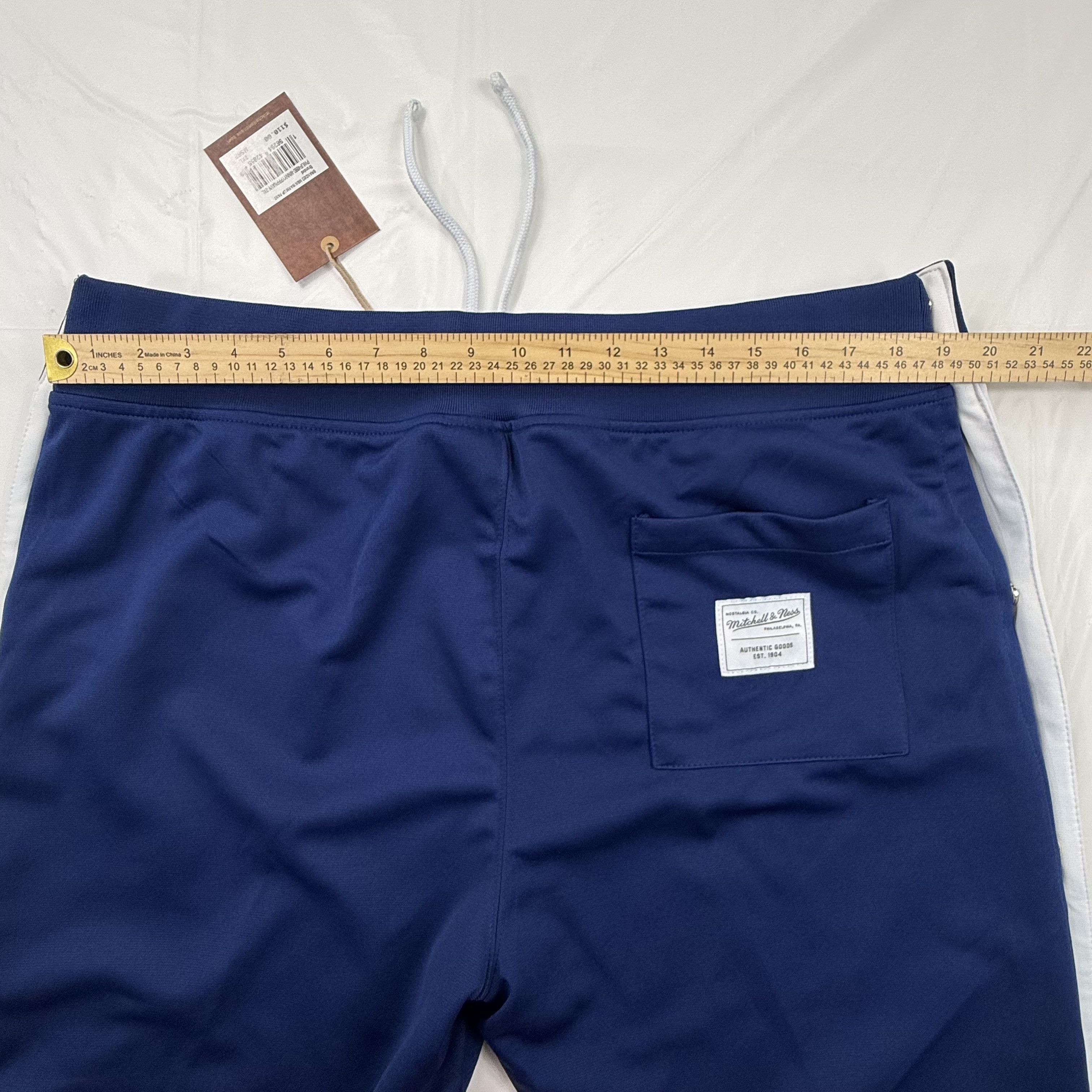 Mitchell & Ness Mitchell & Ness Mens Navy Blue Snap Warm Up Track Pants 2XL Size US 40 / EU 56 - 6 Thumbnail