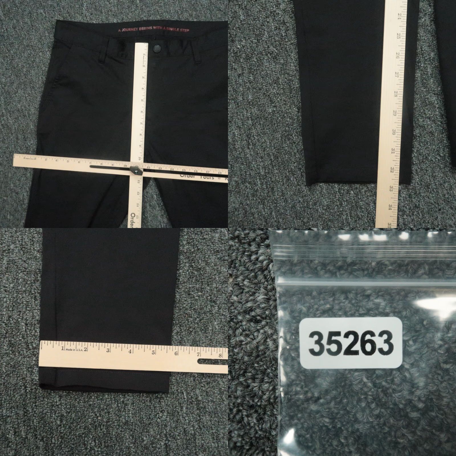 Rhone VINTAGE Rhone Pants Men 34x33 Black Commuter Chino Straight Trousers Size US 34 / EU 50 - 8 Thumbnail