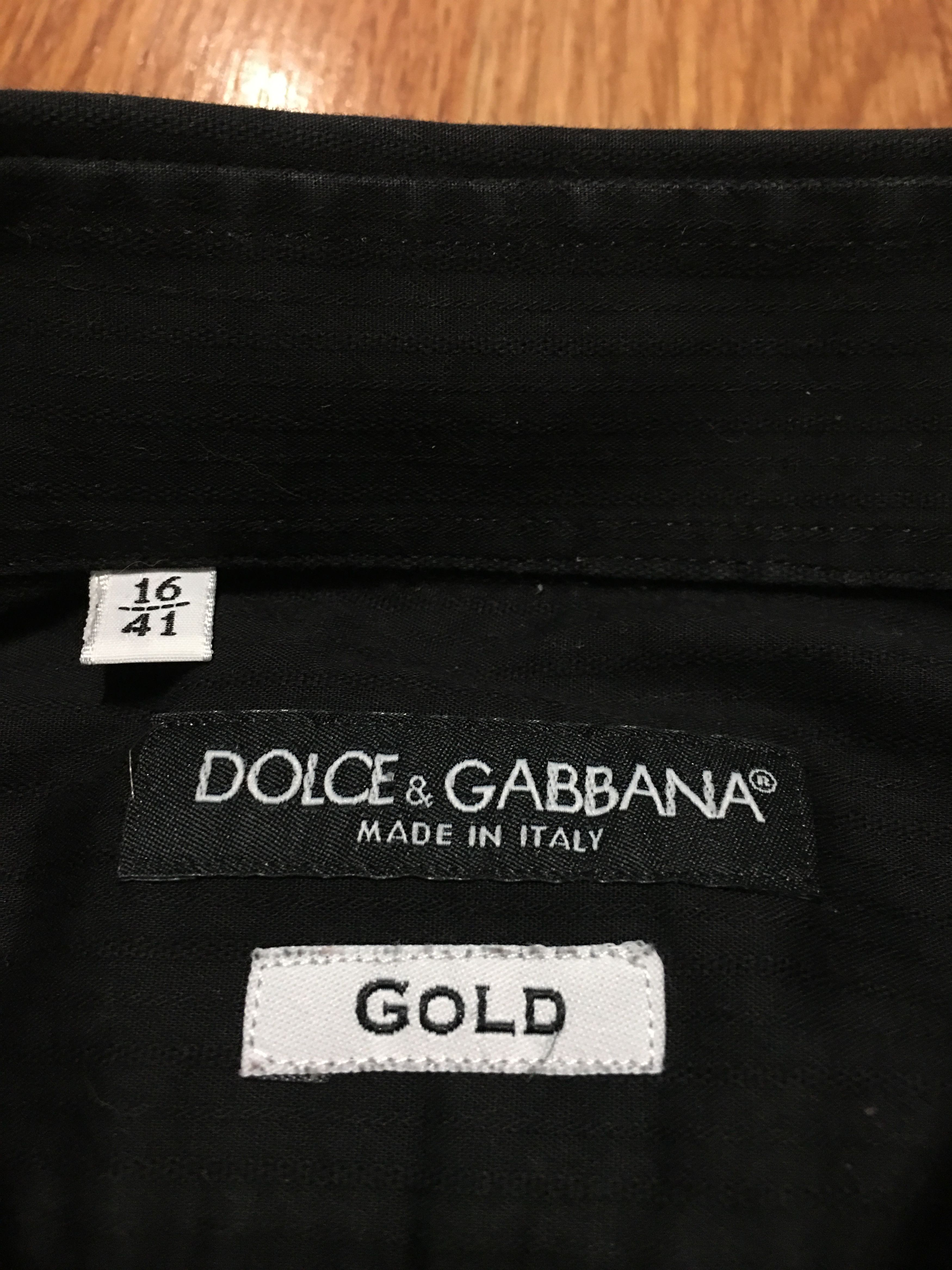 Dolce & Gabbana Dolce & Gabbana Gold Shirt Mens Black Stripe Size 16/41 Size US M / EU 48-50 / 2 - 9 Thumbnail