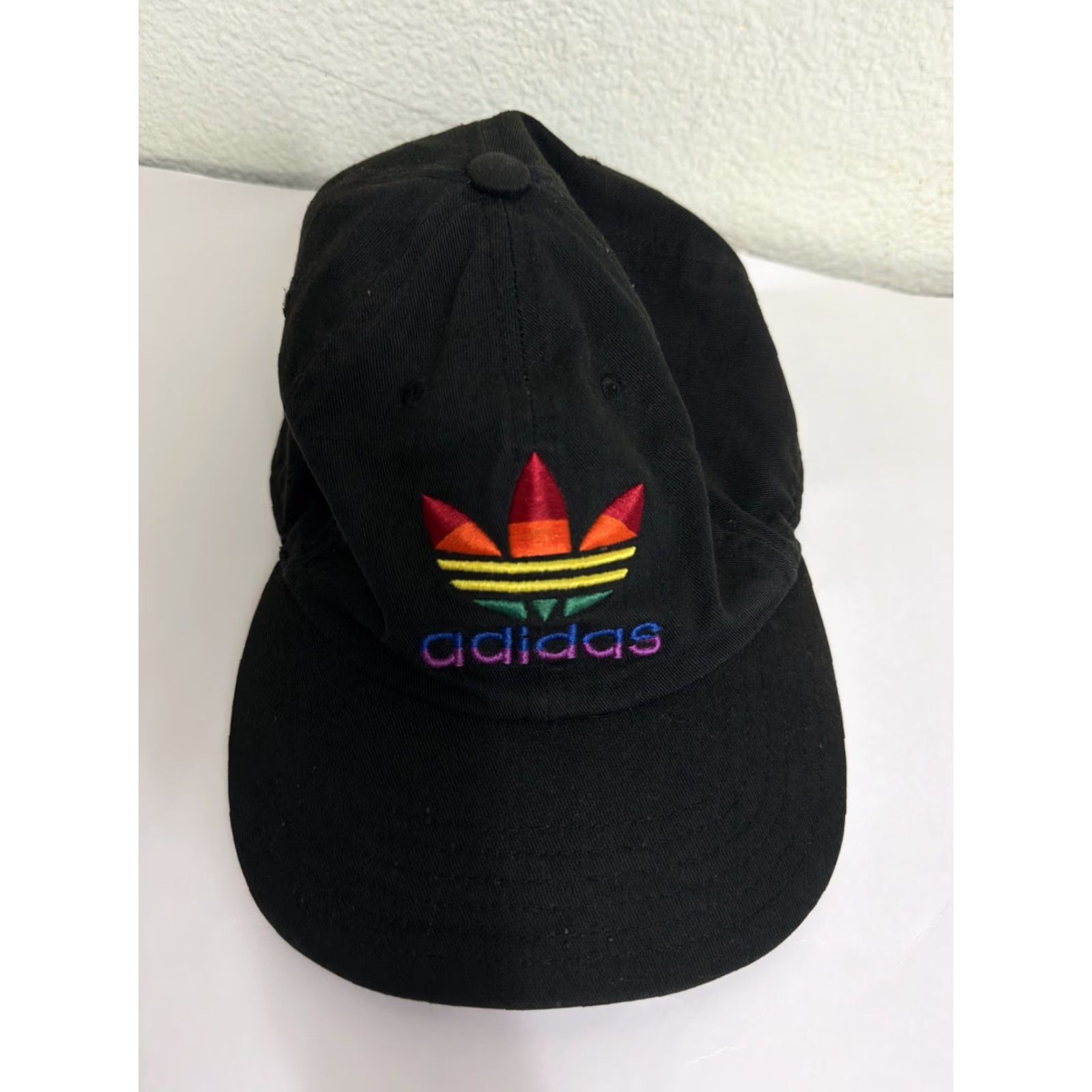 Adidas Adidas Hat Cap Rainbow Trefoil Logo Black Dad Cap OSFM Strapback Love Pride Cap Hat Size ONE SIZE - 5 Thumbnail