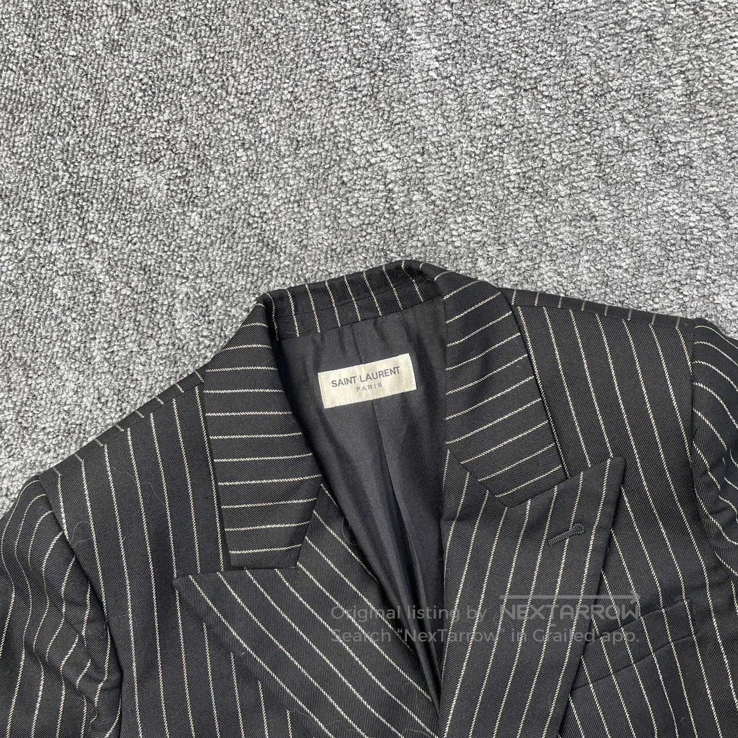 Saint Laurent Paris Saint Laurent Black Pinstripe Double. Size S / US 4 / IT 40 - 3 Thumbnail