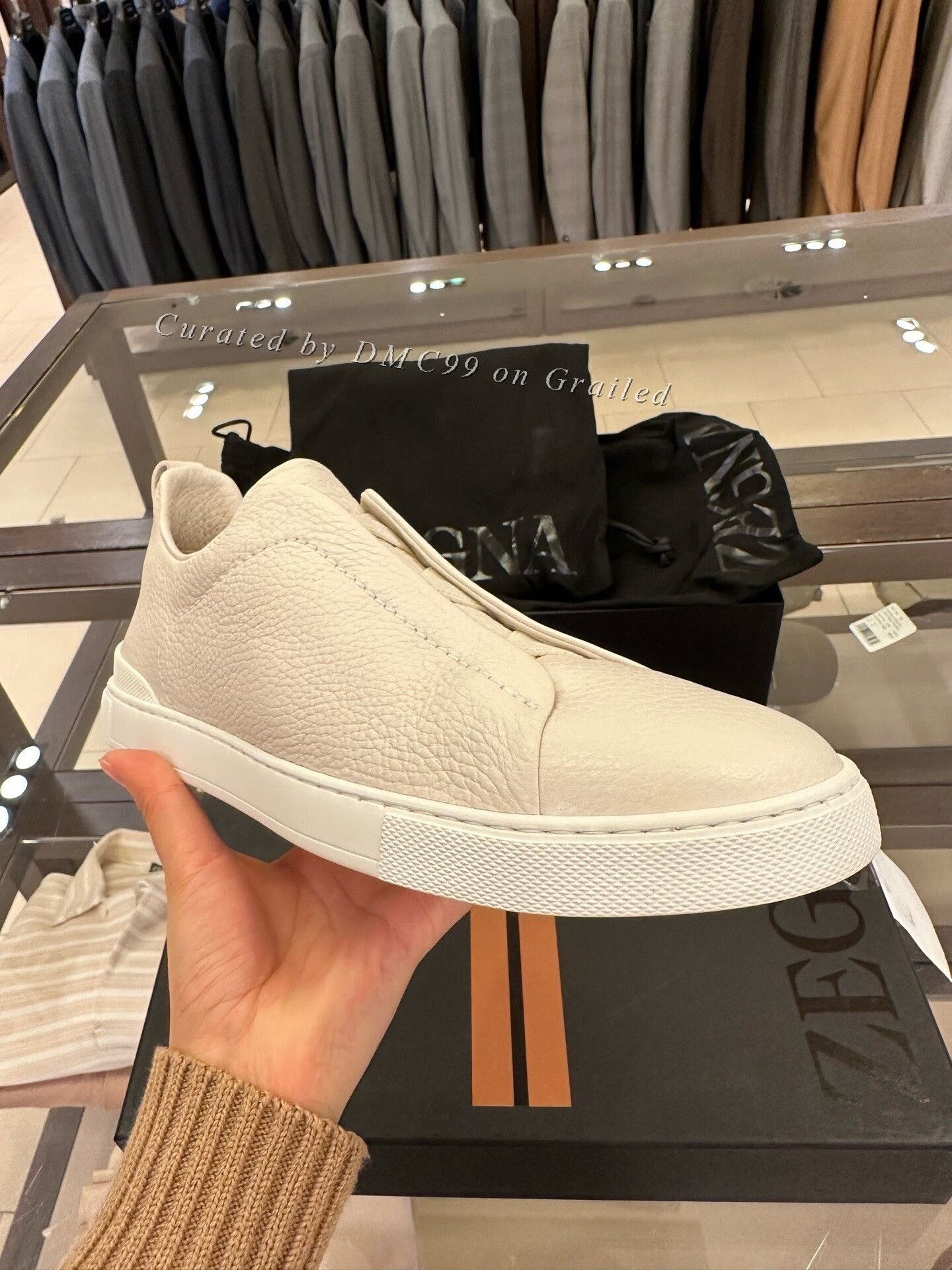 Ermenegildo Zegna Zegna Men's White Leather Sneakers Size US 6 / EU 39 - 5 Thumbnail