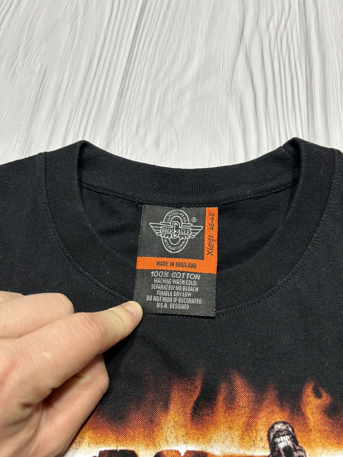 West Coast Choppers Vintage Skull like Choppers Fire Graphic T-Shirt Size US XL / EU 56 / 4 - 9 Thumbnail