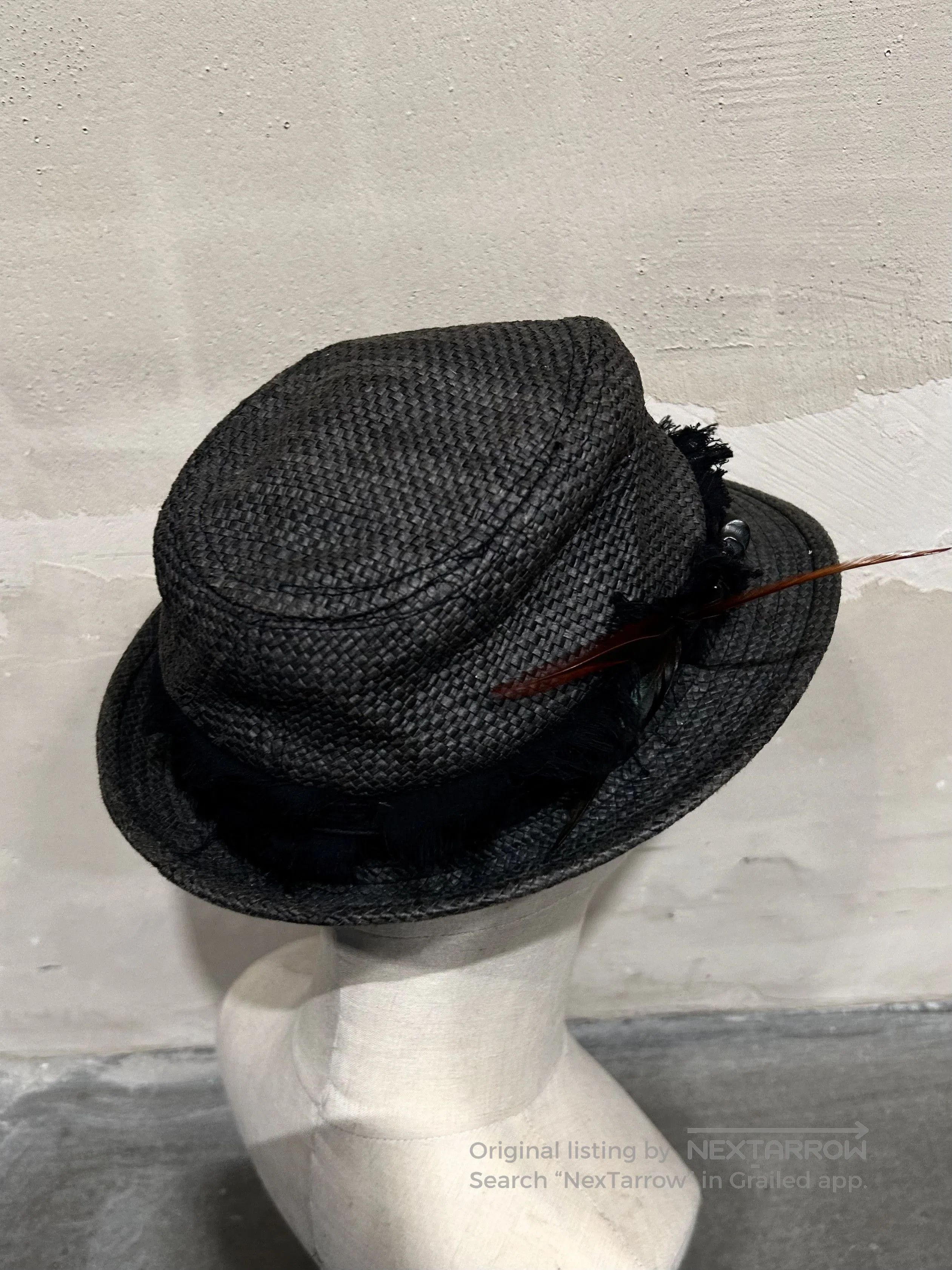 14th Addiction 14th Addiction Early Woven Feather Hat. Size ONE SIZE - 2 Thumbnail