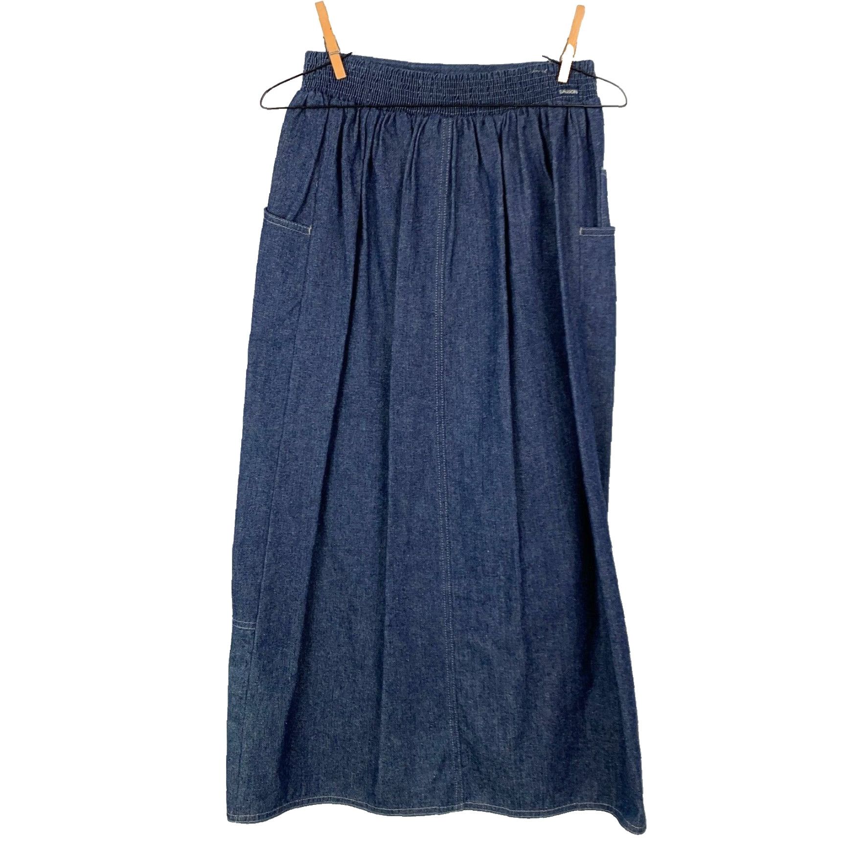 Vintage VINTAGE Sasson Denim Pencil Skirt Dark Blue 14 1970s Secretary/Geek Style Womens Size 36" / US 14 / IT 50 - 3 Thumbnail