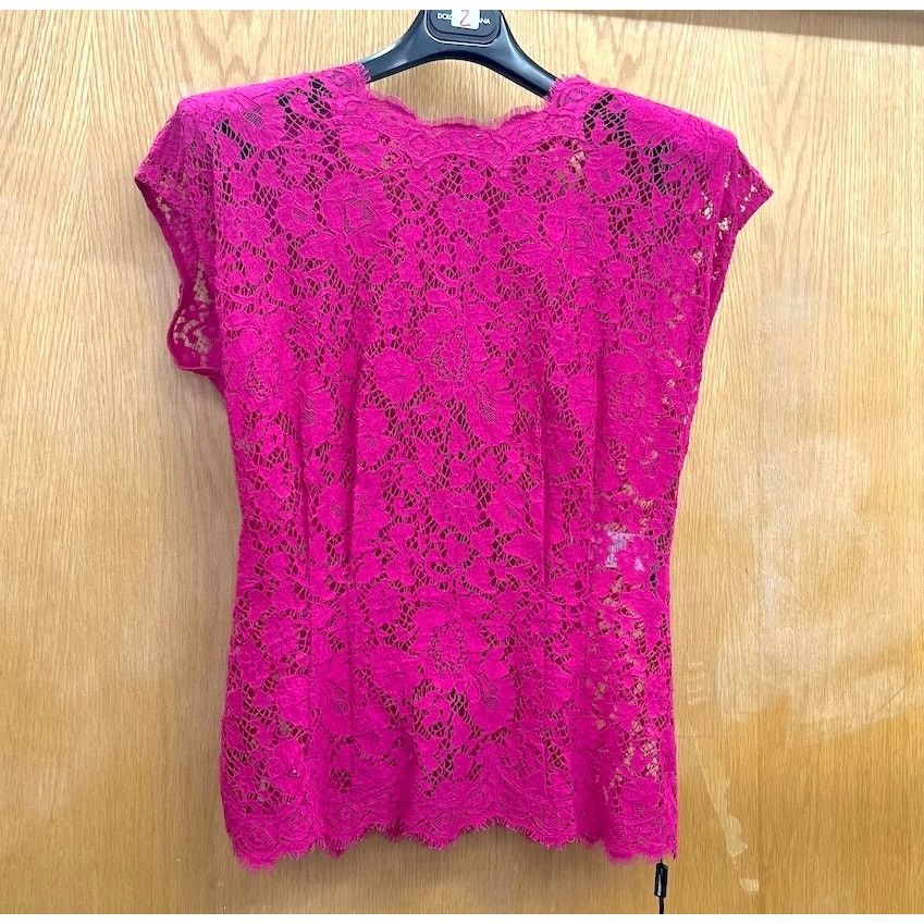 Dolce & Gabbana Dolce & Gabbana Pink Lace Sleeveless Tank Top Blouse IT 40 S Size S / US 4 / IT 40 - 8 Thumbnail