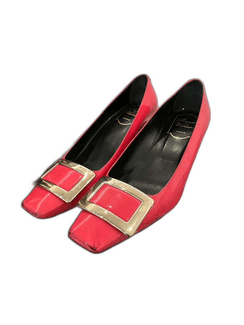 Roger Vivier Roger Viver Red Patent High Heels for Women Size US 7 / IT 37 - 1 Thumbnail