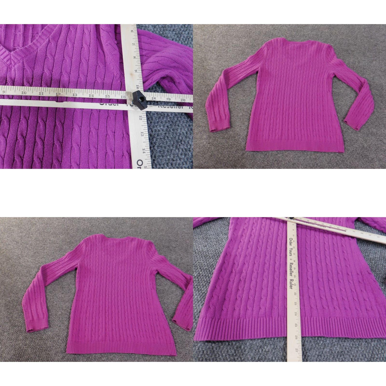 Loft LOFT Sweater Pullover V-Neck Knit Cotton Purple M Women Regular Knit Style Stretch Casual Fall Winter Spring Women Mens? Size M / US 6-8 / IT 42-44 - 8 Thumbnail