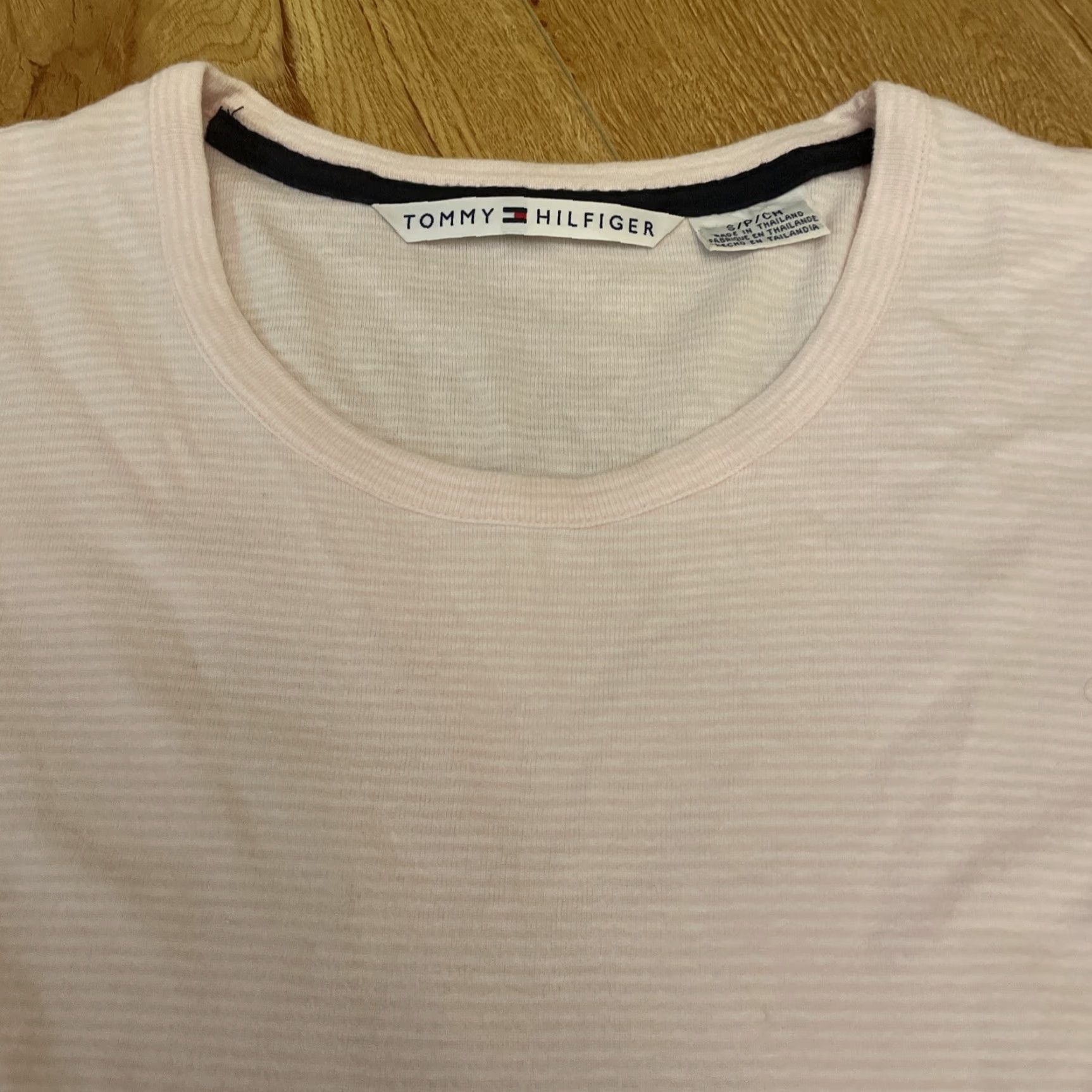Tommy Hilfiger **Tommy Hilfiger Y2K Pink Striped Embroidered T-Shirt** User: **Vintage Tommy Hilfiger Y2K Pink Striped Embroidered T-Shirt** Size S / US 4 / IT 40 - 3 Thumbnail
