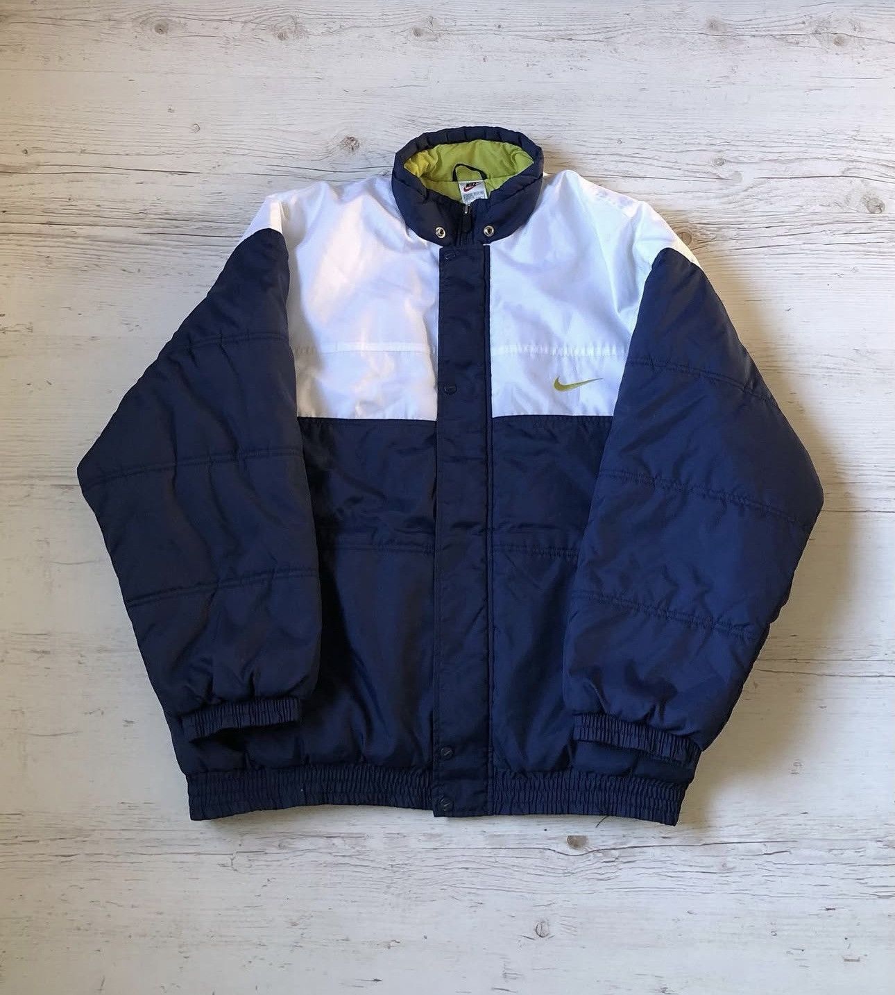 Nike × Vintage Vintage Nike down jacket puffer big logo size XXl drill rap Size US XXL / EU 58 / 5 - 2 Thumbnail