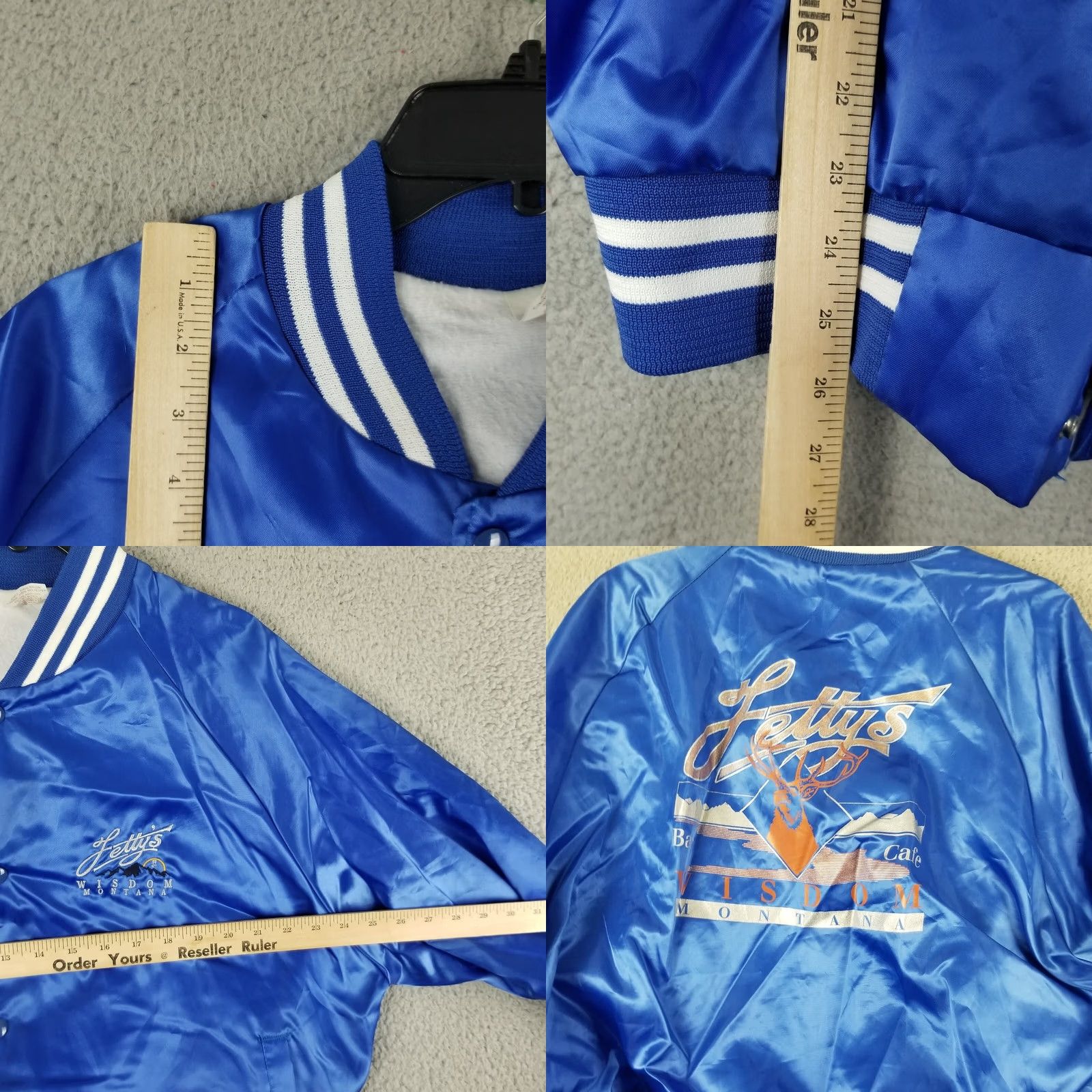 Vintage VINTAGE MONTANA SATIN BOMBER Men XL Blue Jacket 80s 90s Hunting USA Animals Mens Size US XL / EU 56 / 4 - 8 Thumbnail