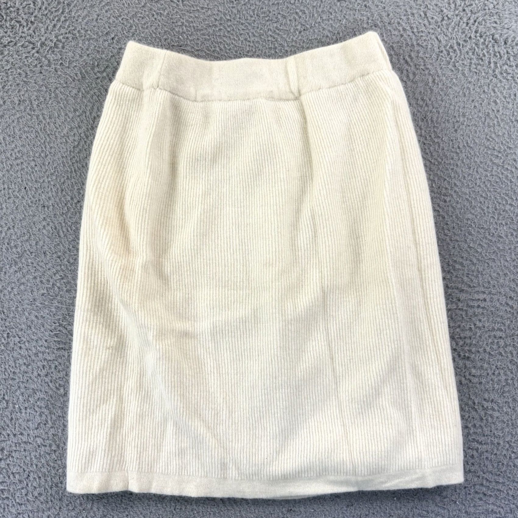 Vintage VINTAGE Pappagallo Skirt Women's Large Ivory Wool Knit Pencil 80s Pull On Size 36" / US 14 / IT 50 - 6 Thumbnail