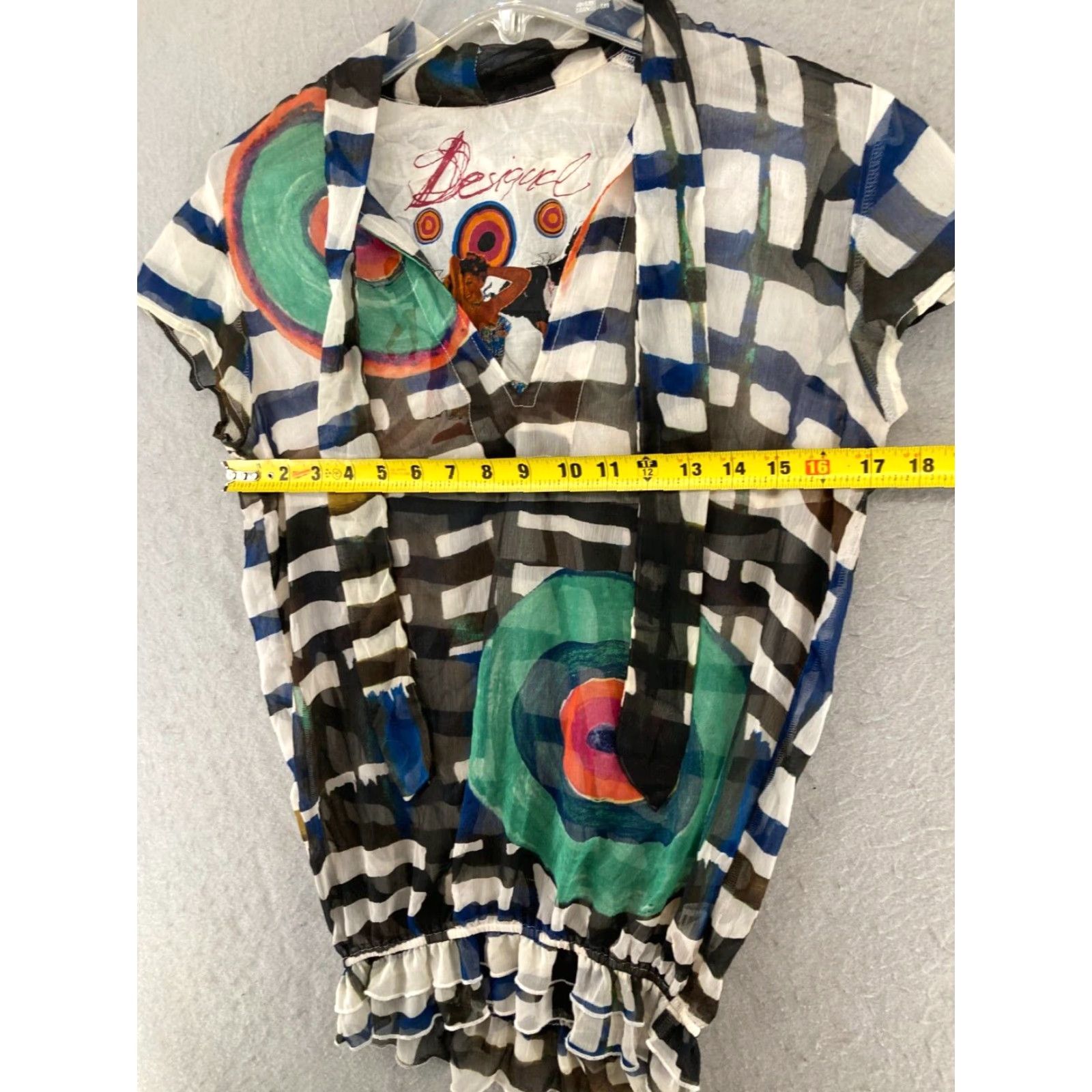 Desigual Desigual Blouse Womens Stripe Sheer Medium Size M / US 6-8 / IT 42-44 - 2 Thumbnail
