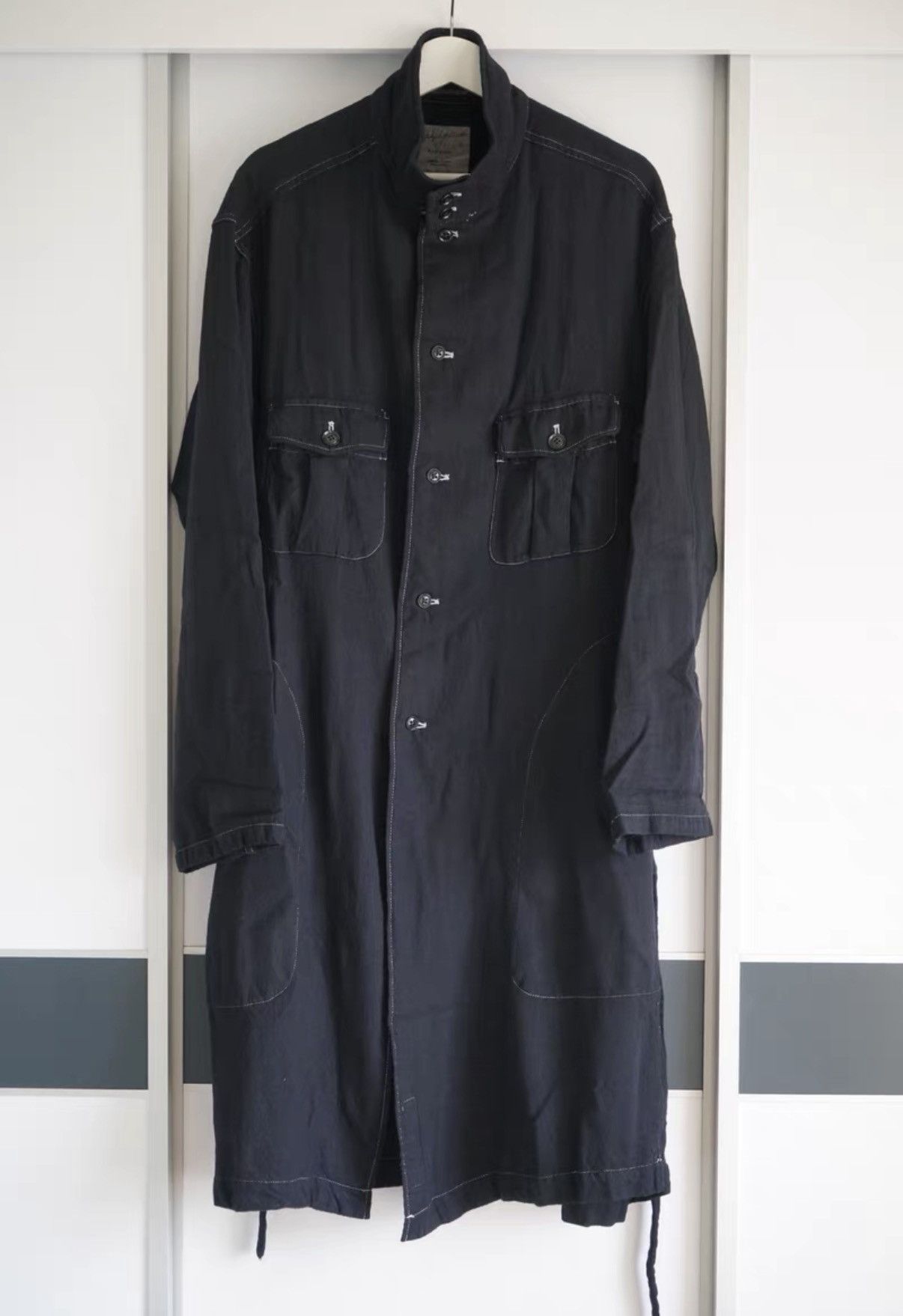 Yohji Yamamoto Yohji Yamamoto 17AW Stitch Detail Belted Wool Coat K4 Size US XL / EU 56 / 4 - 1 Thumbnail