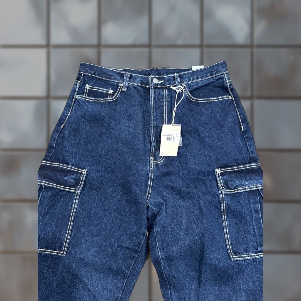 MNML mnml Jeans Men Wide-Leg Denim 34x33 Blue NWT Baggy Rave Fit Cargo Regular 100% Cotton Mens Jeans Size US 34 / EU 50 - 1 Thumbnail