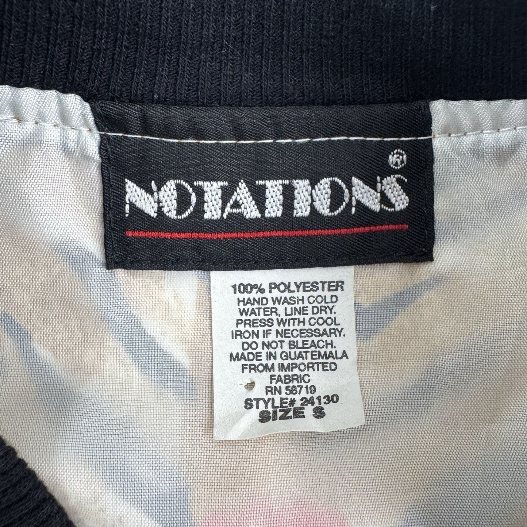 Vintage Vintage Notations Satin Jacket Womens Small All Over Print Full Zip Classic 80s Size S / US 4 / IT 40 - 4 Thumbnail