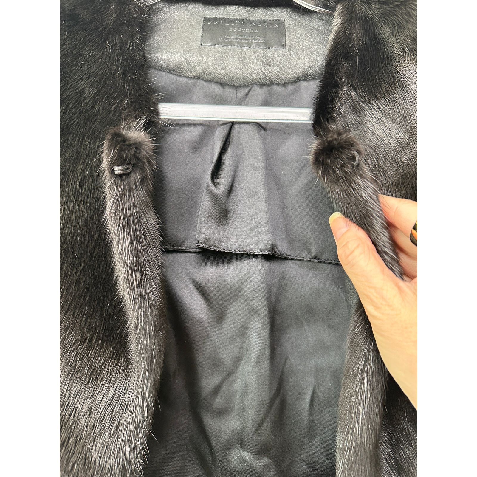 Philipp Plein NWT Philipp Plein “I Was Here” Fur Leather Jacket Black RARE Size M / US 6-8 / IT 42-44 - 11 Thumbnail