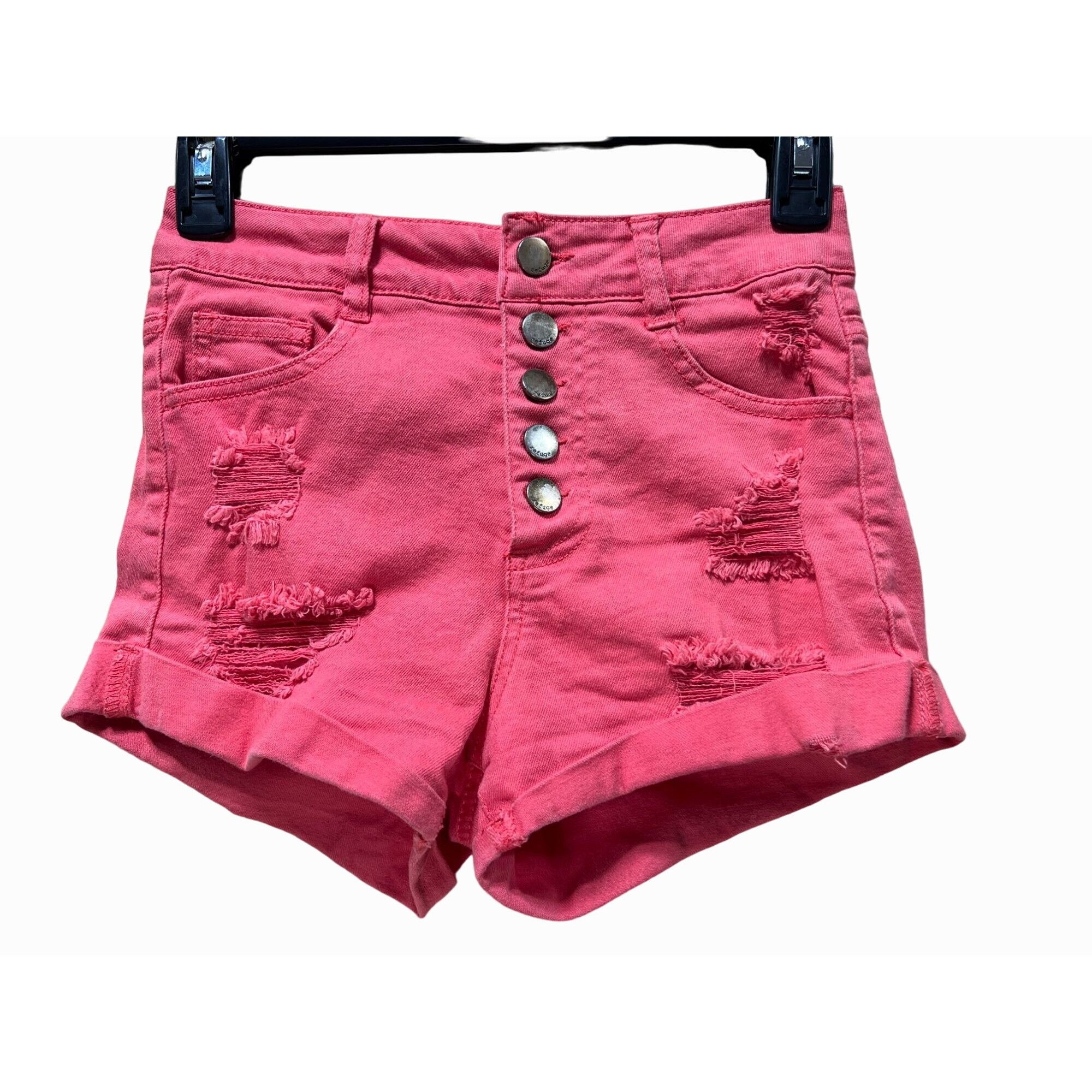 Other REFUGE - Women's Ripped Denim Shorts - Pink - 0 Size 25" / US 0 / IT 36 - 1 Thumbnail