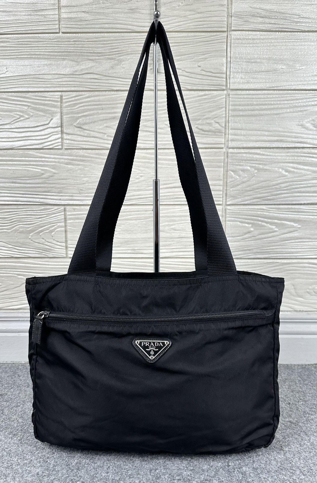 Prada - Vintage - Tessuto Nylon Tote/shoulder Bag - Black, Women's