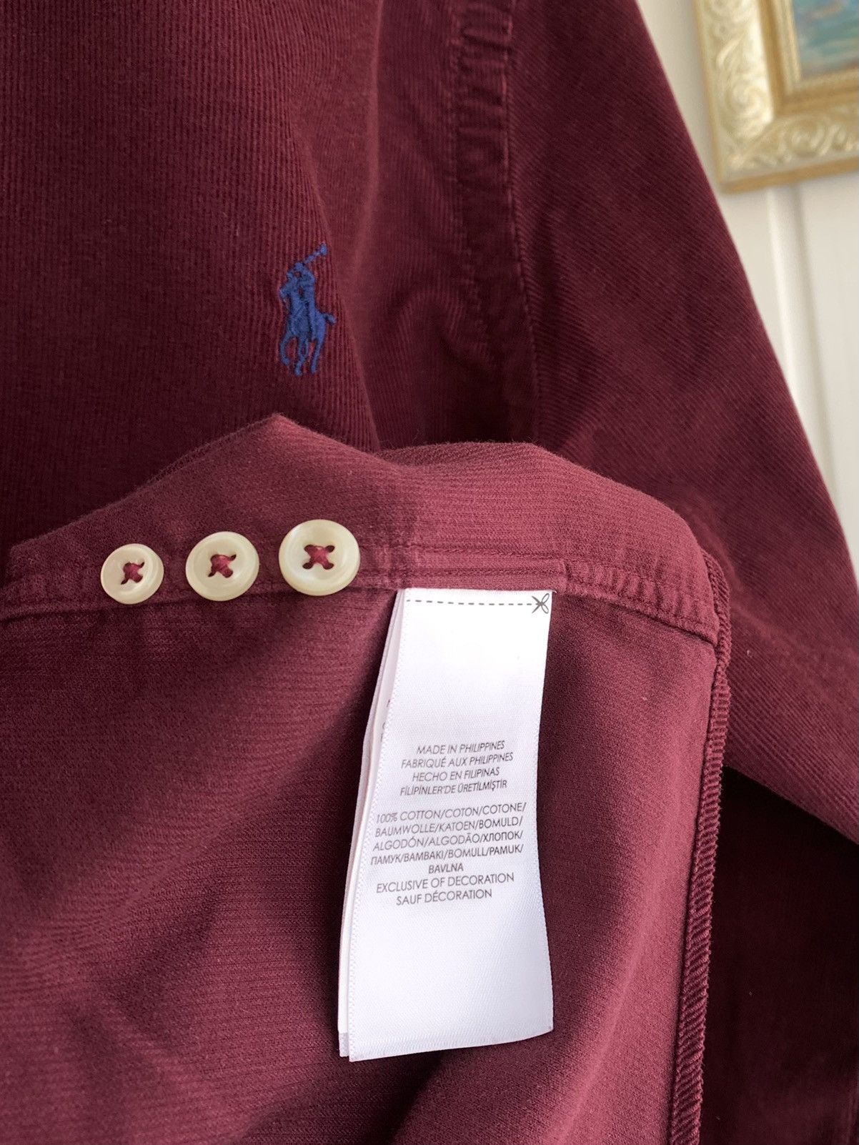 Ralph Lauren Ralph Lauren Corduroy LS Burgundy Button Shirt Size L Size US L / EU 52-54 / 3 - 6 Thumbnail