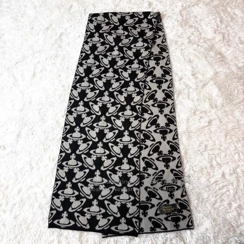 Vivienne Westwood Vivienne Westwood Printed Saturn Black and White Scarf Size ONE SIZE - 3 Thumbnail