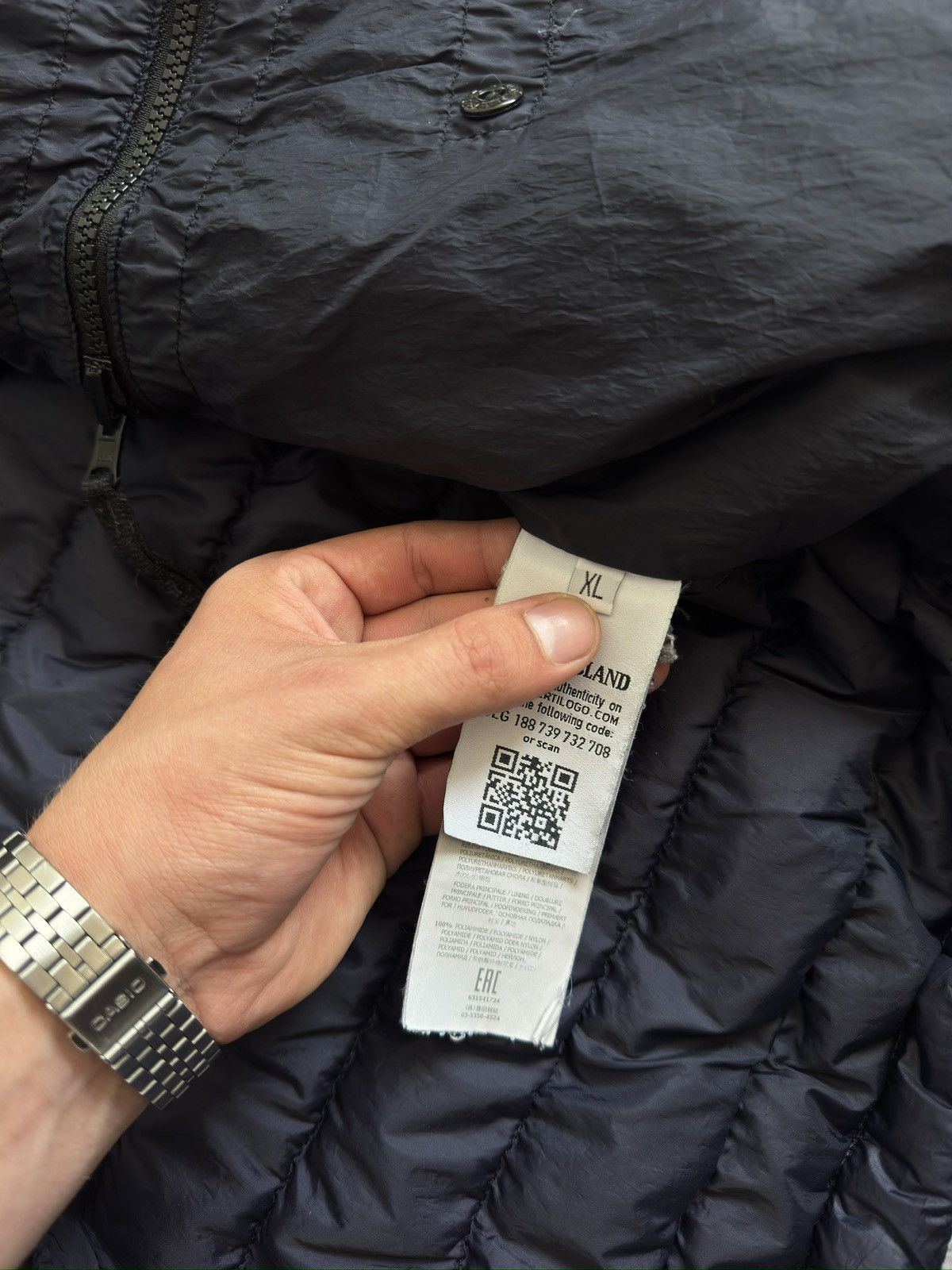 Stone Island Vintage Stone Island Garment Dyed Micro Down Puffer Jacket Size US XL / EU 56 / 4 - 11 Thumbnail