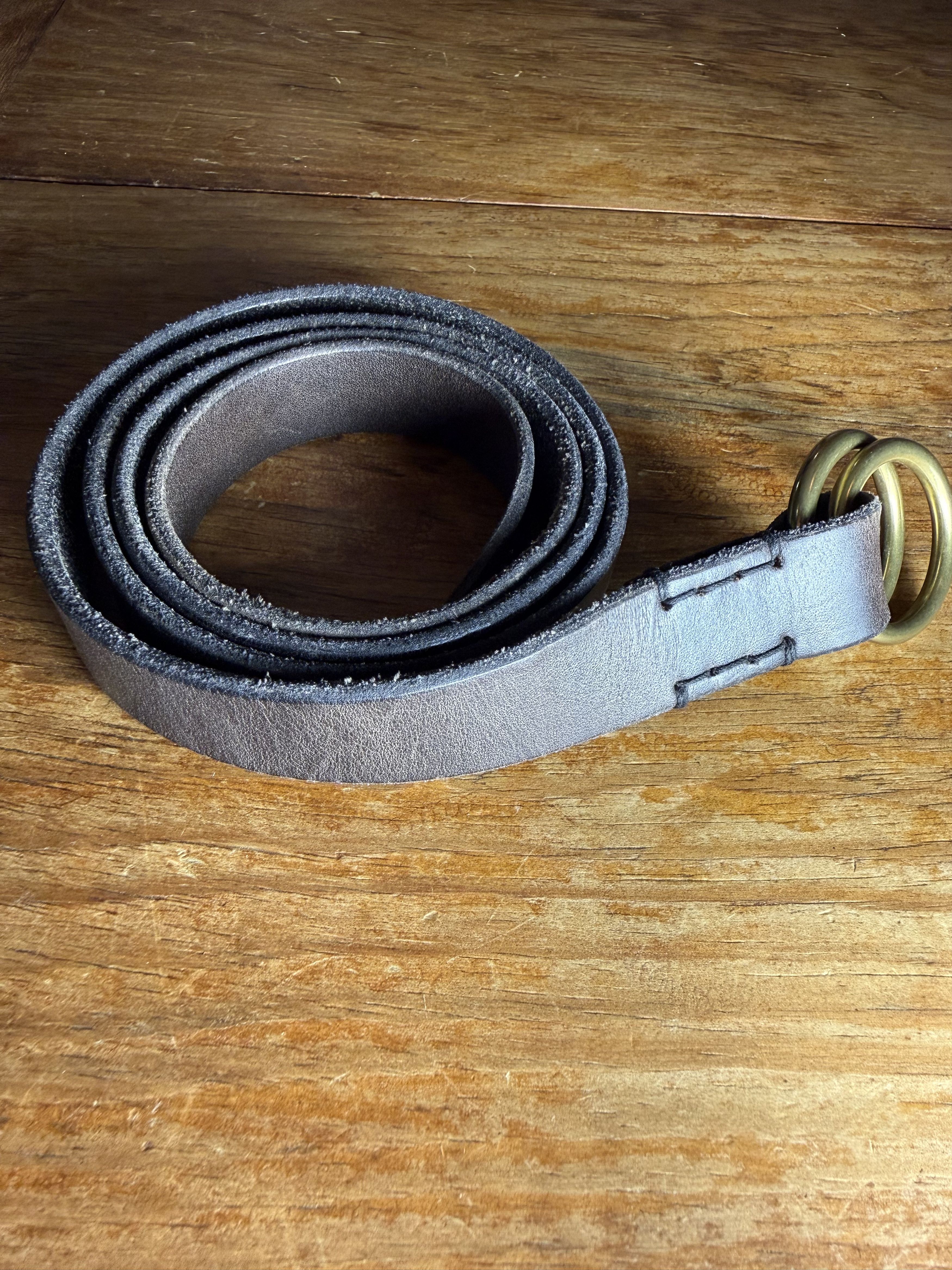 Club Monaco Club Monaco Brown Leather Loop Belt, Men's Large Size 36 - 1 Thumbnail
