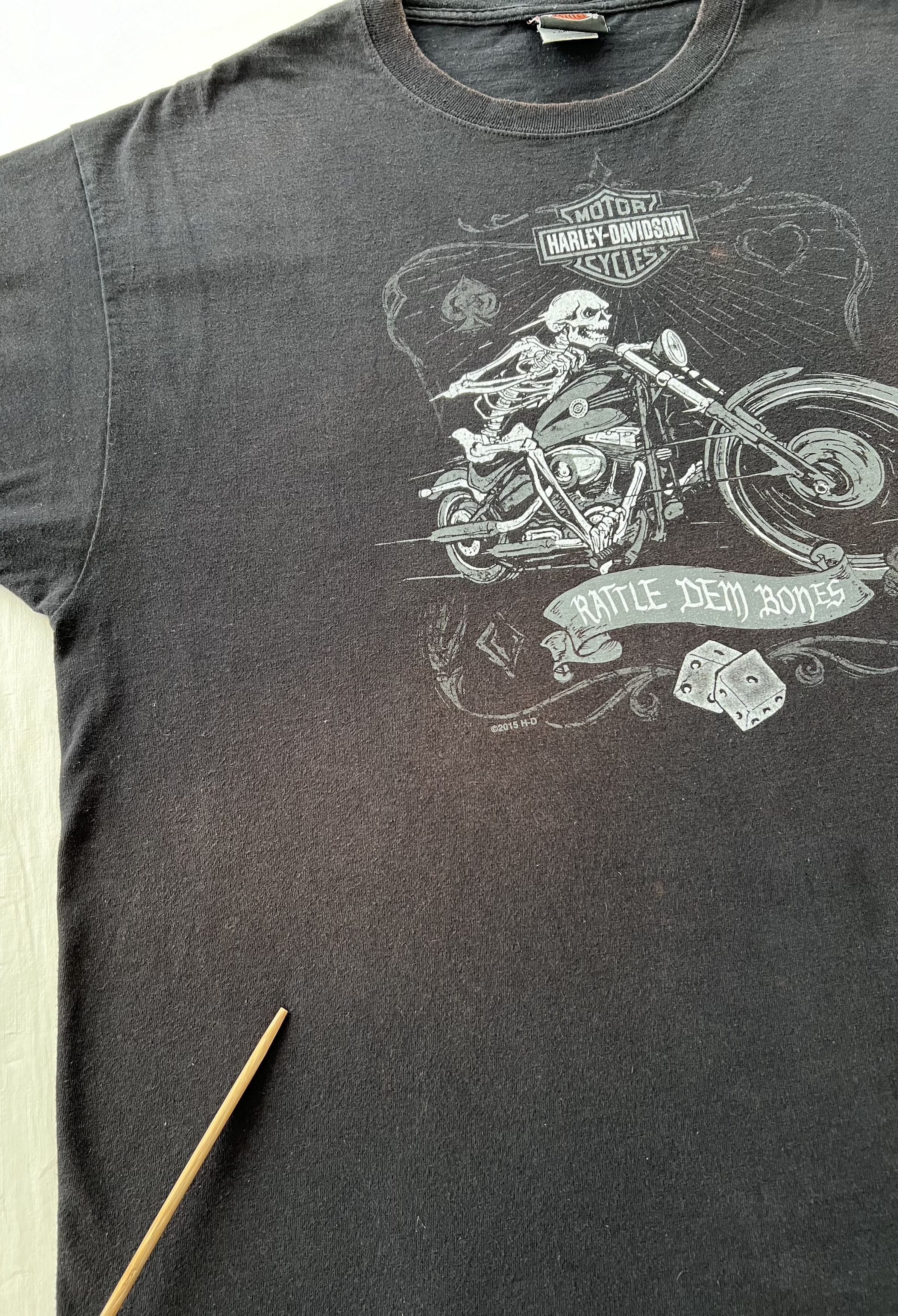 Harley Davidson Vintage 2015 Harley Davidson Motorcycle Snake Skull T-shirt Size US XL / EU 56 / 4 - 10 Thumbnail