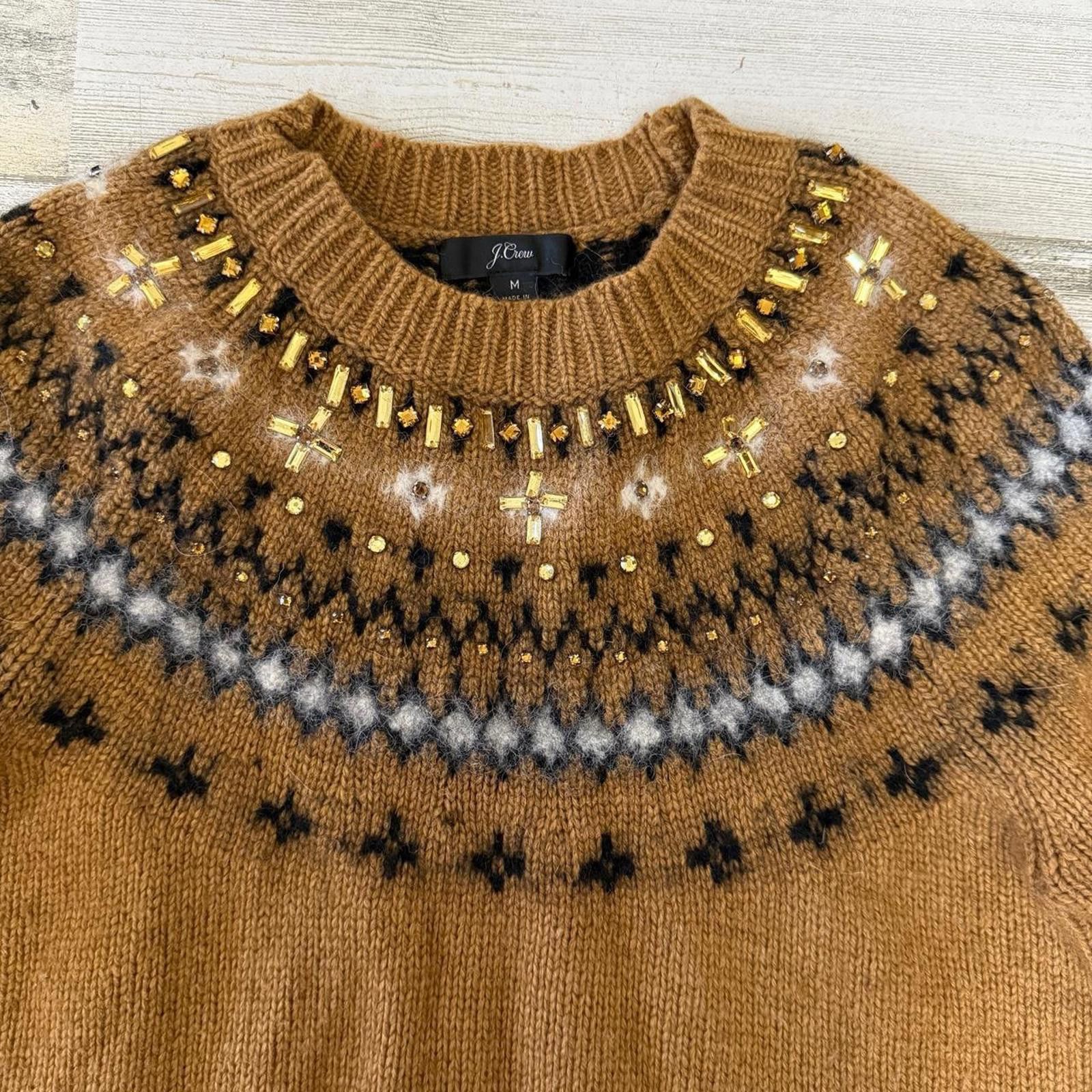 J.Crew J. Crew Wool Sweater Rhinestone Dress Medium Size M / US 6-8 / IT 42-44 - 4 Thumbnail