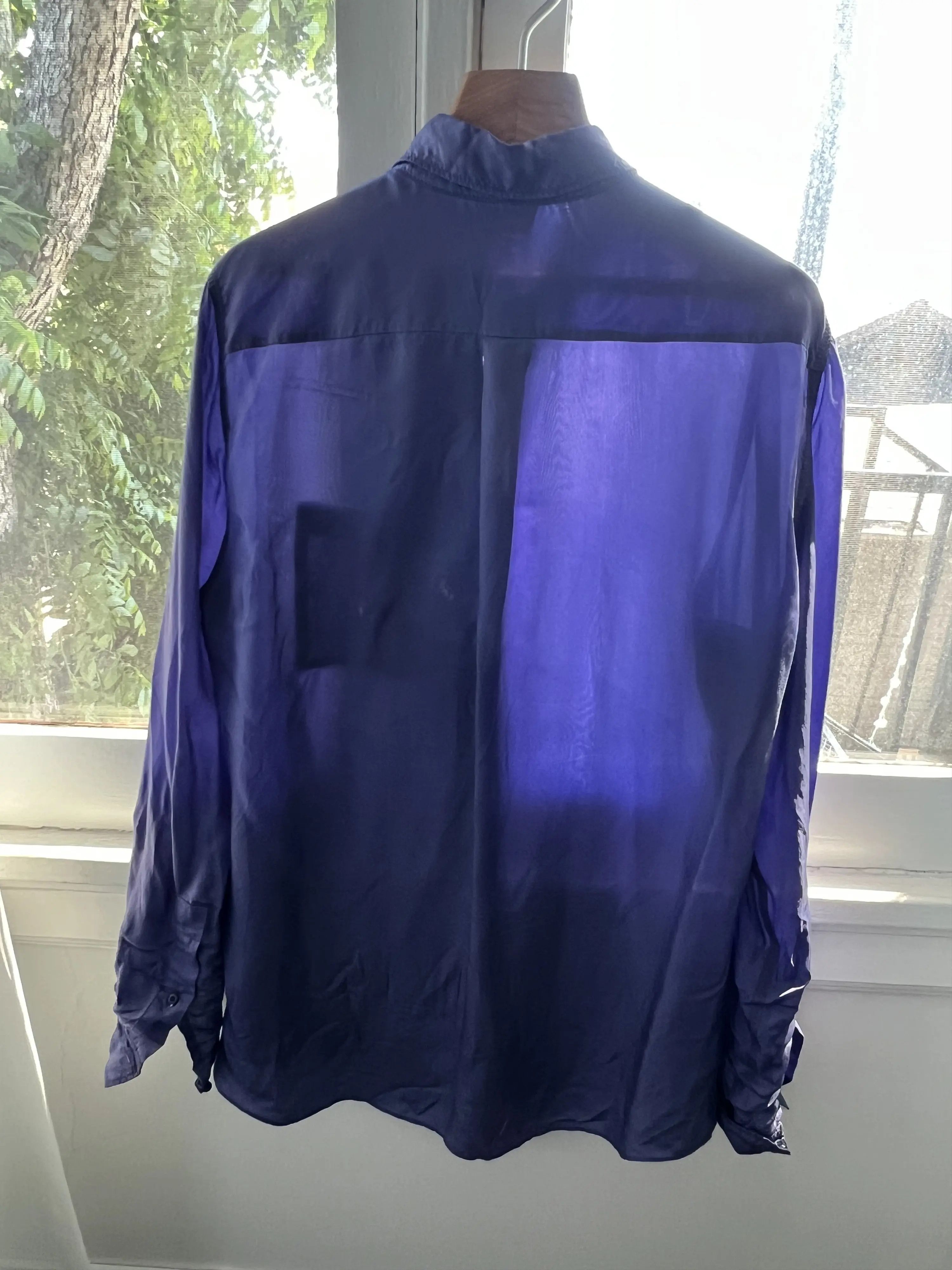Acne Studios Acne Studios Purple Silk Button-Up Shirt Size US S / EU 44-46 / 1 - 2 Thumbnail