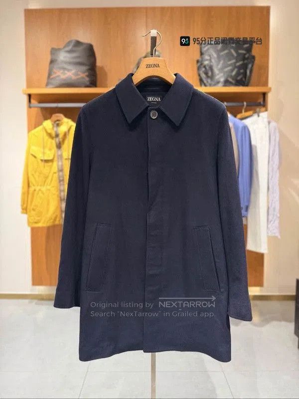 Ermenegildo Zegna ZEGNA Oasi Cashmere Unisex Dark Blue Coat. Size US M / EU 48-50 / 2 - 3 Thumbnail