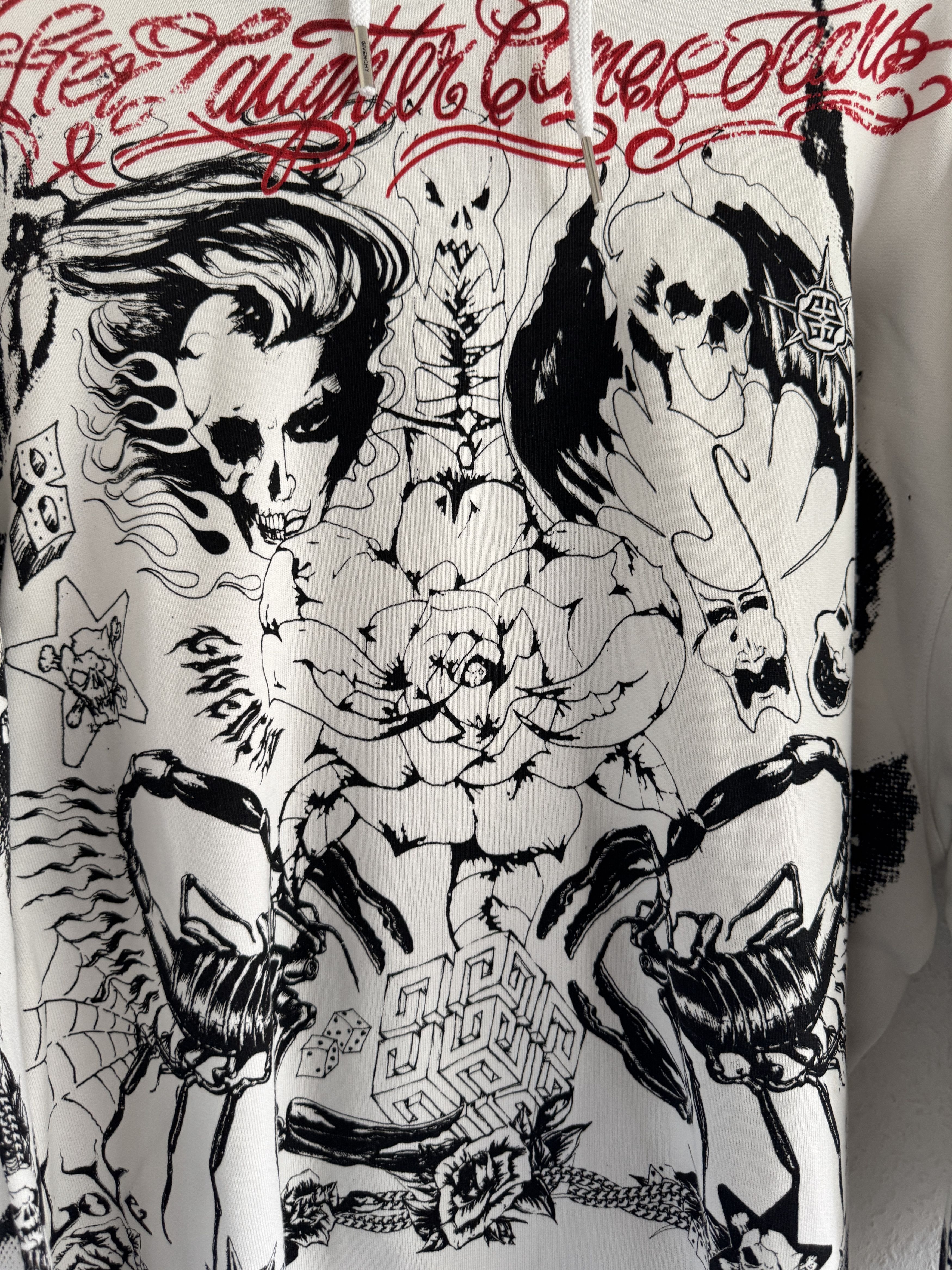 Givenchy Givenchy All Over Graphic Hoodie – White Size US S / EU 44-46 / 1 - 2 Thumbnail