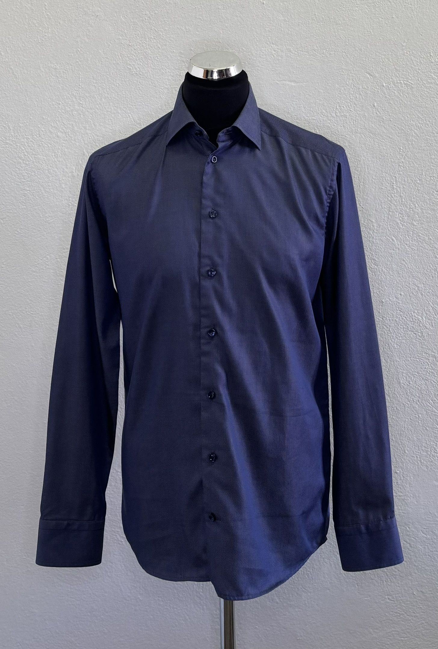 Eton Eton slim navy blue shirt size 39 15 1/2 Size US M / EU 48-50 / 2 - 1 Thumbnail