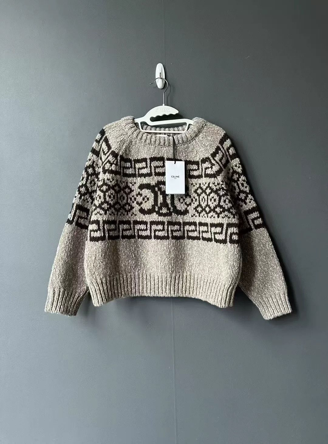 Celine celine brown small check high-neck sweater Size XS / US 0-2 / IT 36-38 - 1 Thumbnail