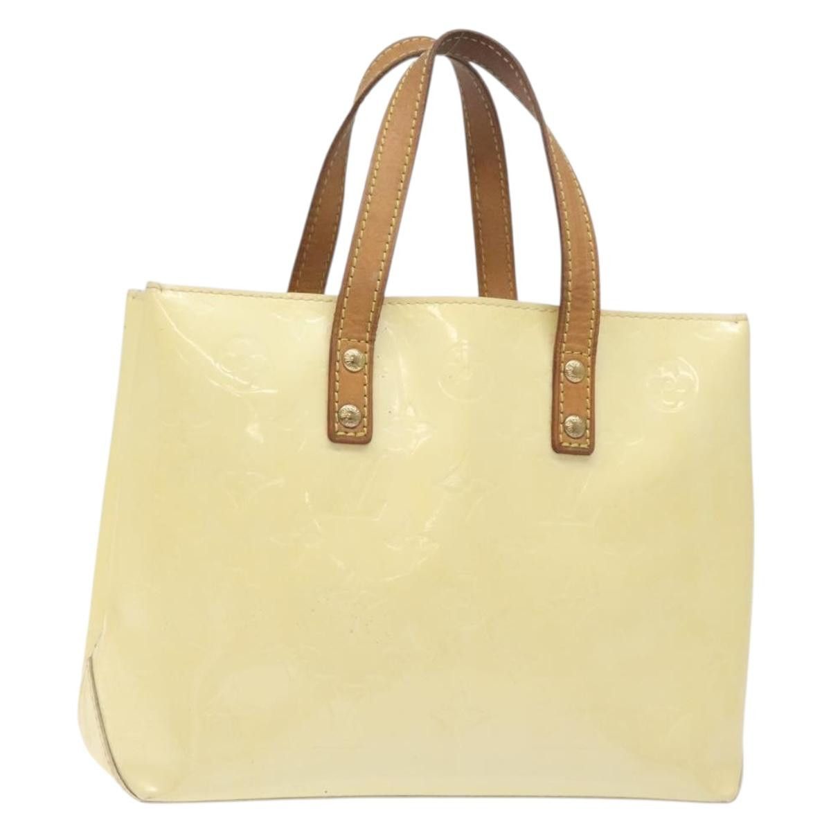 LOUIS VUITTON Monogram Vernis Reade PM Hand Bag Perle M91336