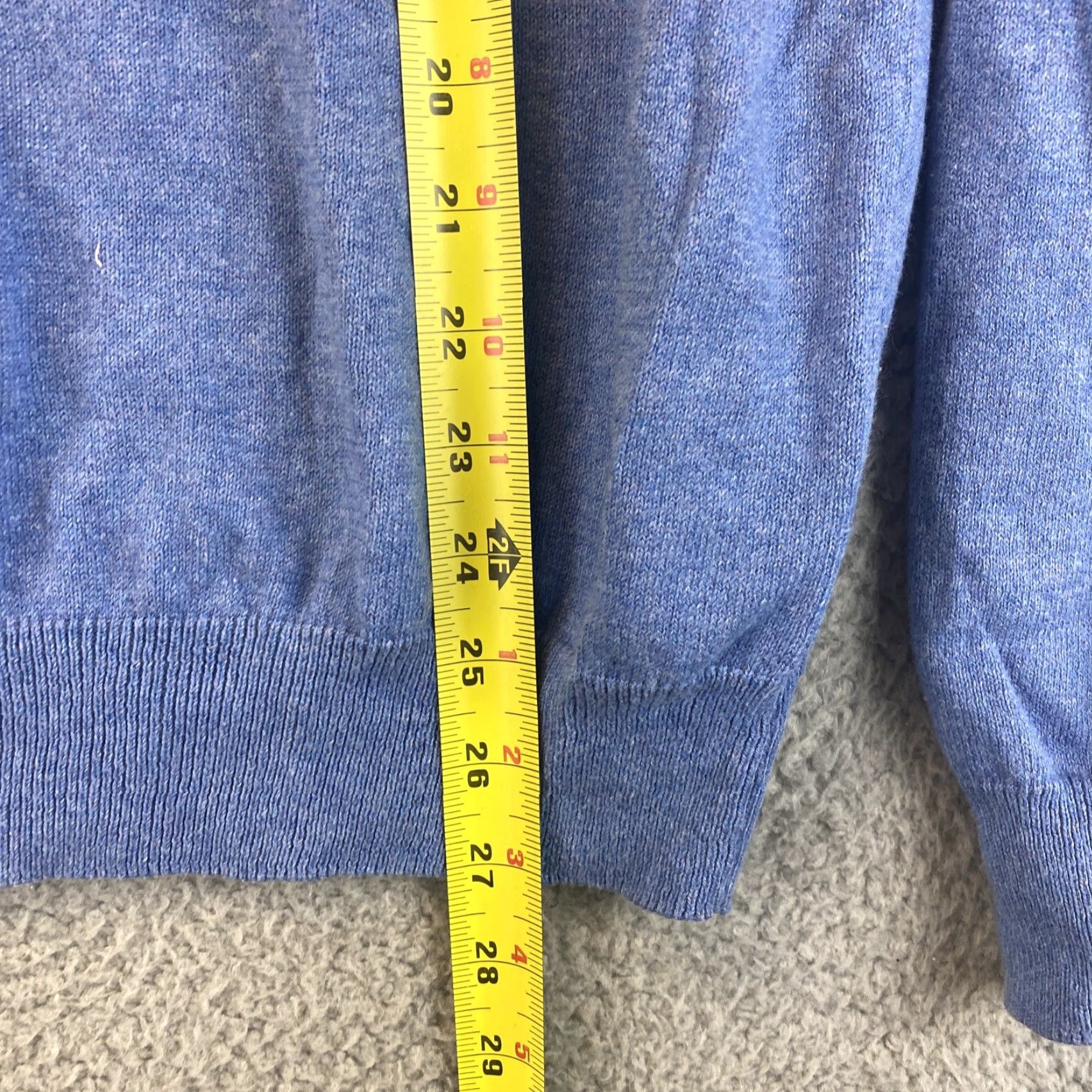 Chaps CHAPS Sweater Mens Large V-Neck Pullover Long Sleeve Plaid Blue Cashmere Cotton Blend Regular Knit Logo - 66-1 Size US L / EU 52-54 / 3 - 6 Thumbnail