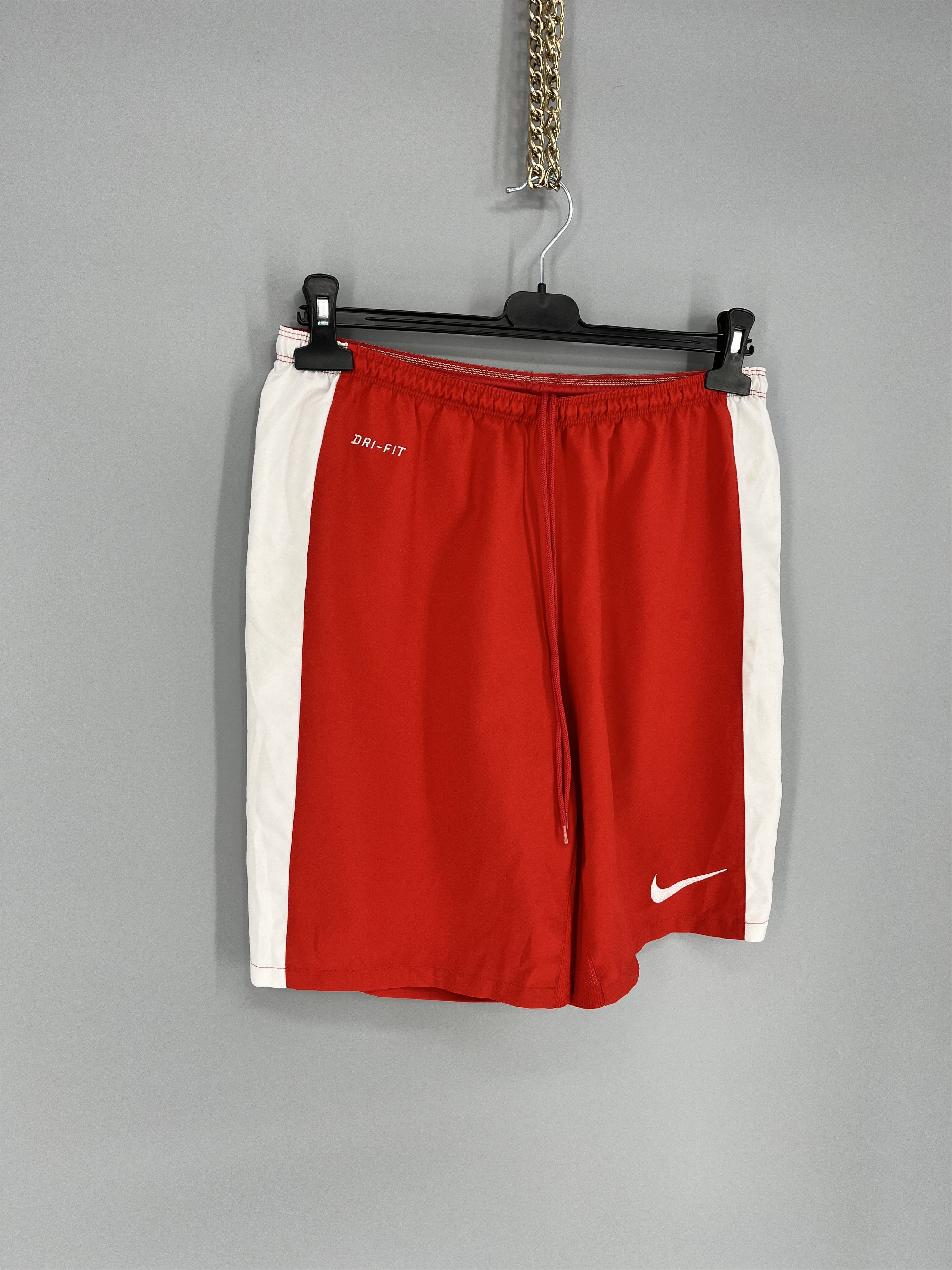 Nike × Vintage 90s Vintage Nike Red Nylon Mini Swoosh Shorts Travis Sty Size US 32 / EU 48 - 2 Thumbnail