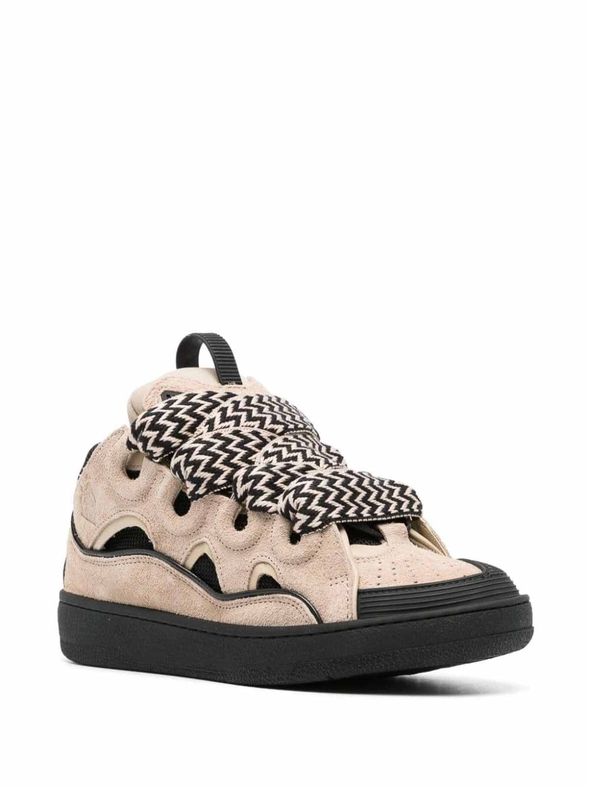 Lanvin o1w1db11124 Dup / Curb Low Top Sneakers in Beige/Black Size US 13 / EU 46 - 3 Thumbnail