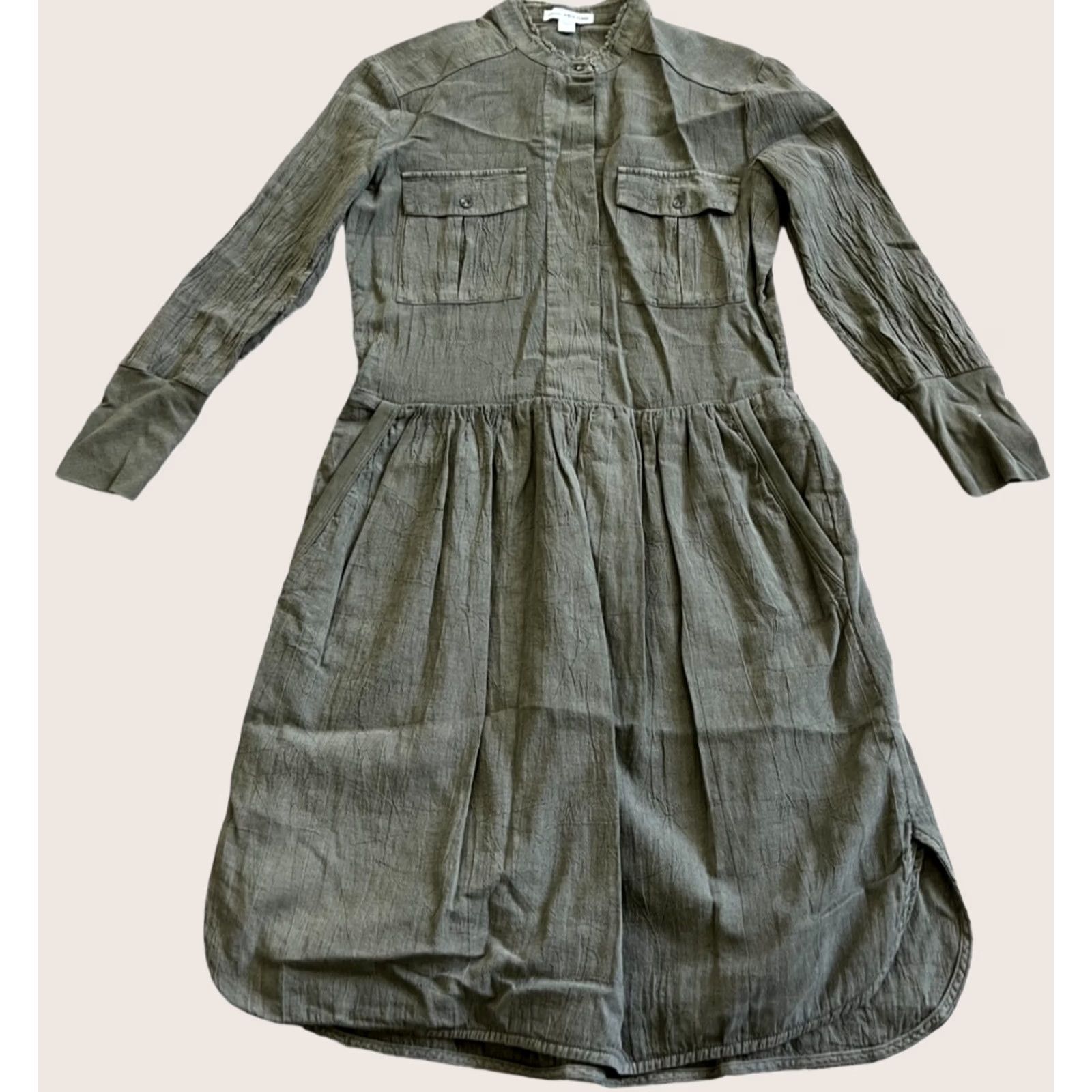 James Perse Standard James Perse Dress Womens Size 0 Green Button 3/4 Sleeve Side Pocket Size XS / US 0-2 / IT 36-38 - 1 Thumbnail