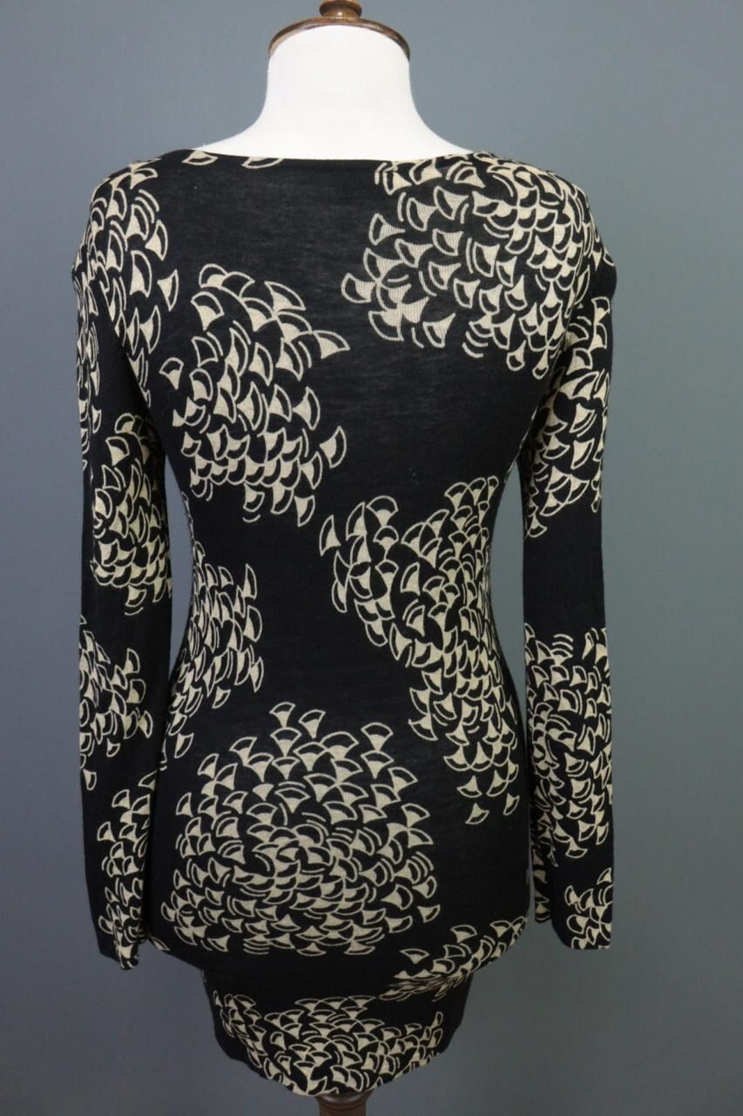 Marimekko Marimekko Black Printed Wool A-Line Shirt Dress Size XS Size XS / US 0-2 / IT 36-38 - 7 Thumbnail