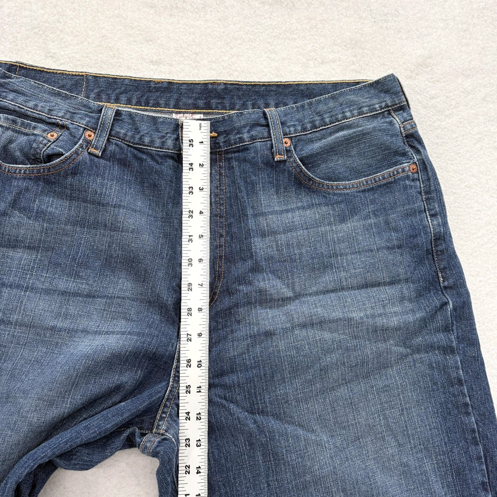 Lucky Brand VINTAGE Lucky Brand Jeans Mens 38x32 Bootcut Blue Medium Wash Relaxed 2002 Y2K Dungarees Smart Marketing Size US 38 / EU 54 - 6 Thumbnail