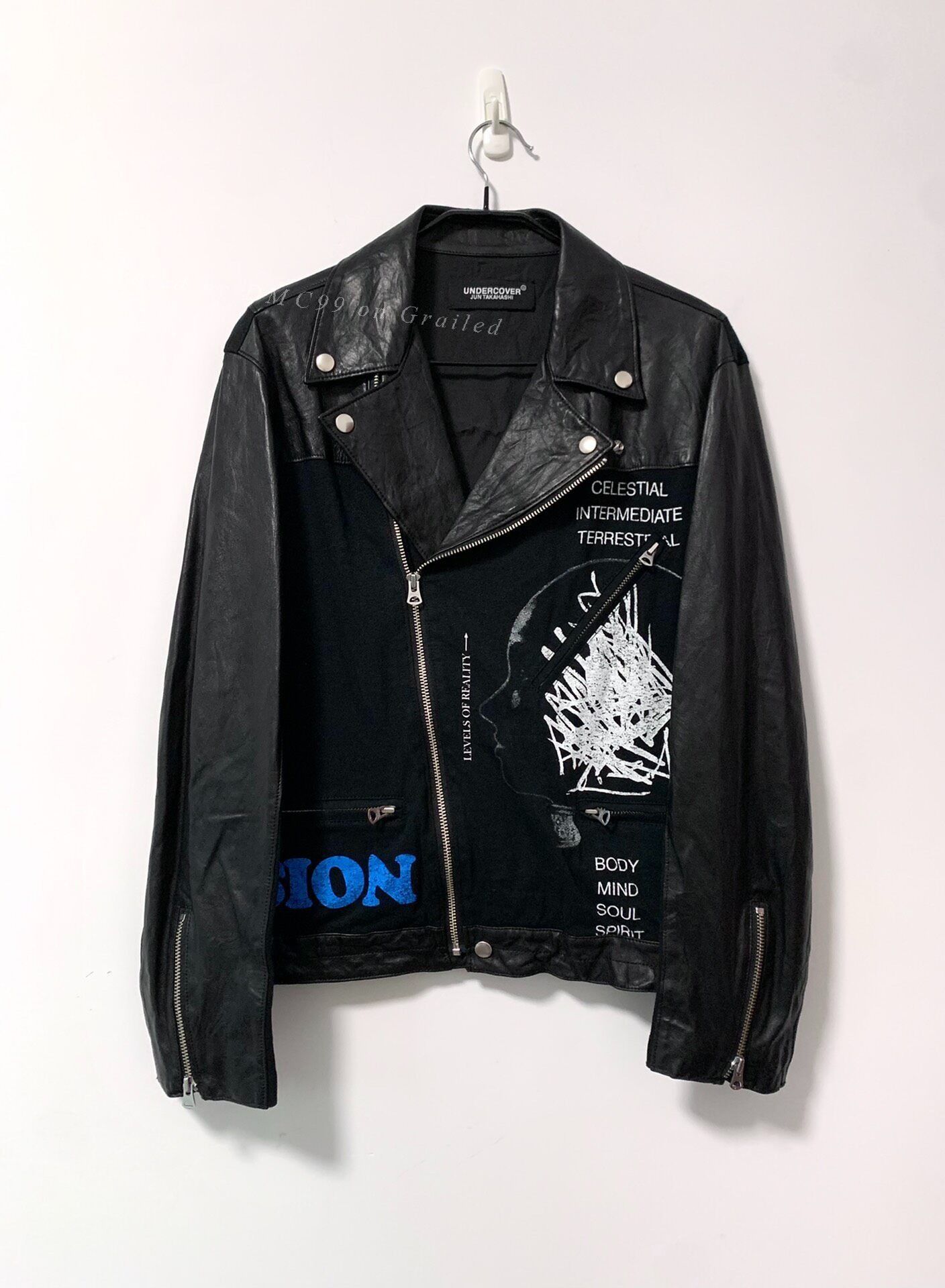 Undercover Undercover 06SS T Archive Band slogan patchwork leather