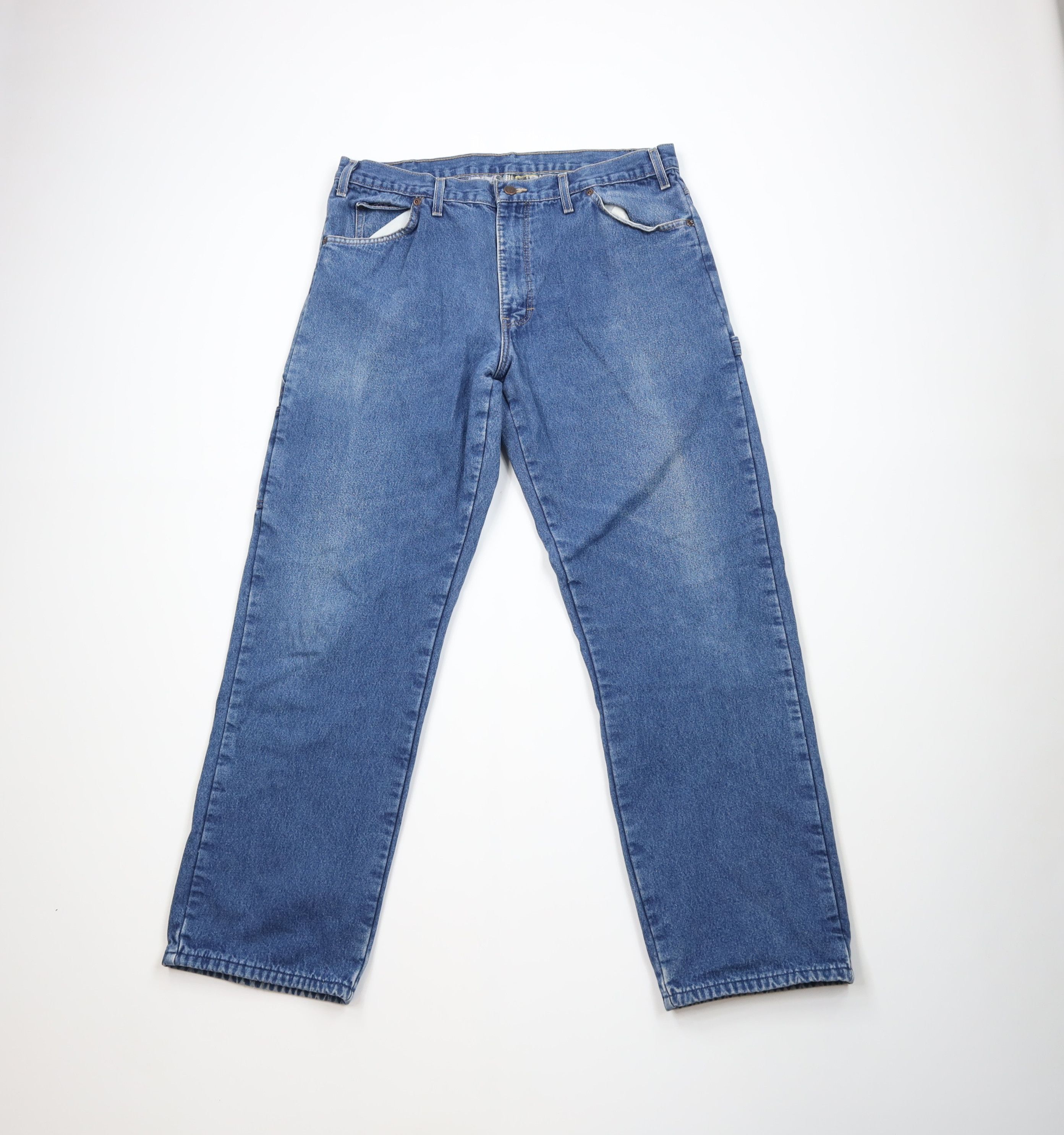 Dickies Vintage Dickies Lined Wide Leg Denim Jeans Blue Cotton Size US 36 / EU 52 - 2 Thumbnail