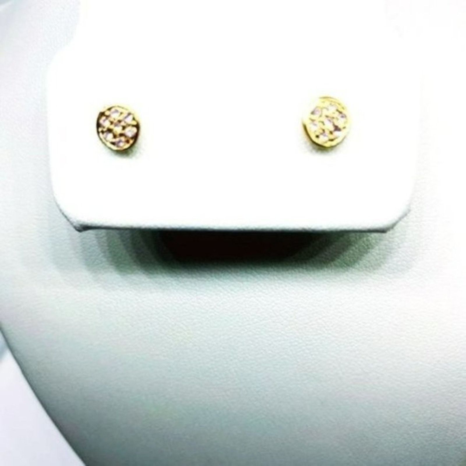 Handmade Gold-Tone Lavender Purple Rhinestone Stud Earrings Size ONE SIZE - 1 Thumbnail