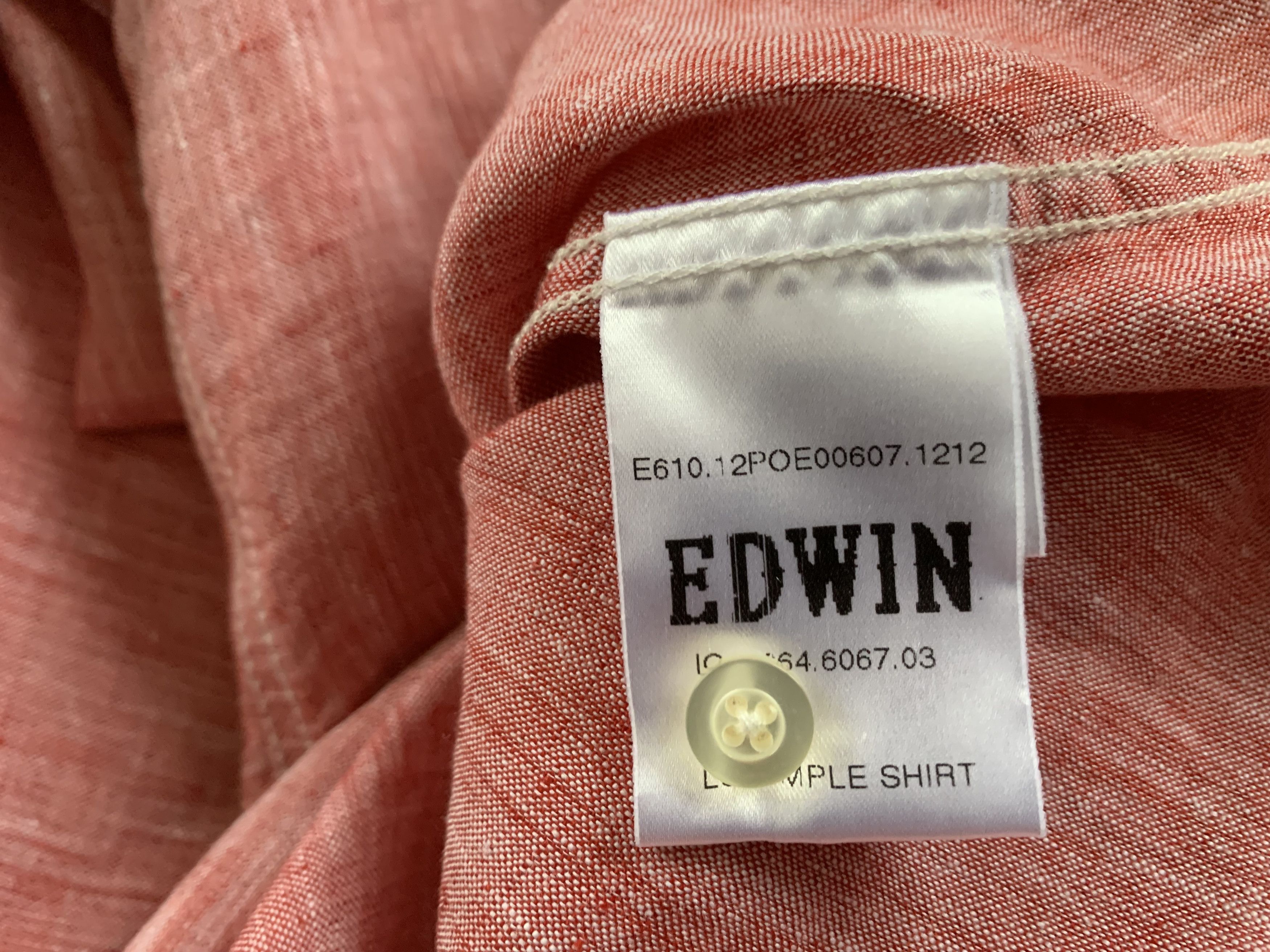 Edwin Edwin Linen Coral One Pocket Long Sleeve Shirt Size US S / EU 44-46 / 1 - 7 Thumbnail