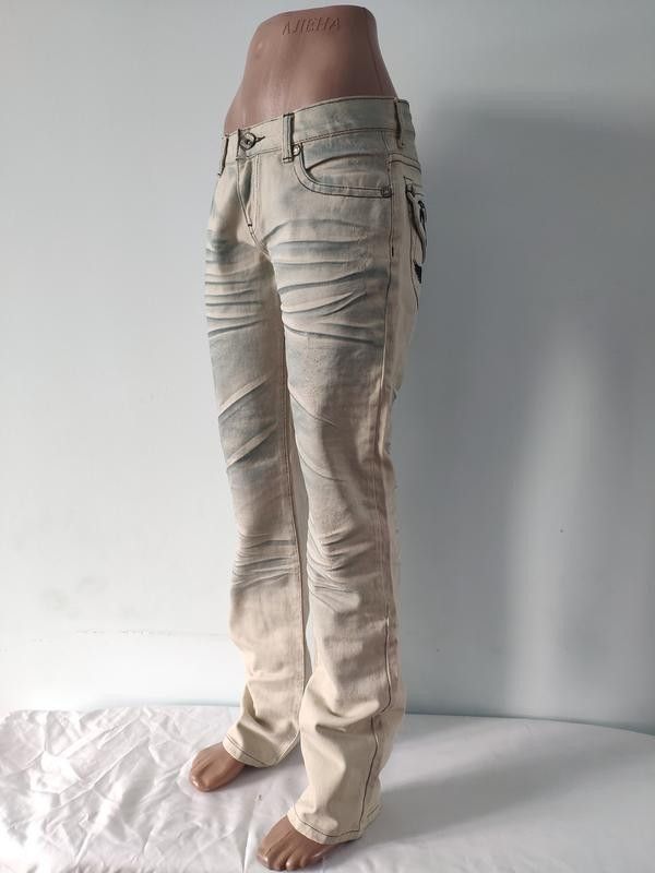 Japanese Brand Low rise Beige Jeans Bleached sz XXS Legend Jeans Size 29" - 3 Thumbnail