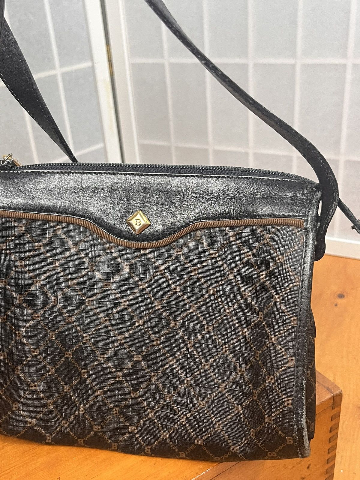 Bally × Vintage Vintage Bally: Black & Brown Monogram Crossbody Bag Size ONE SIZE - 2 Thumbnail